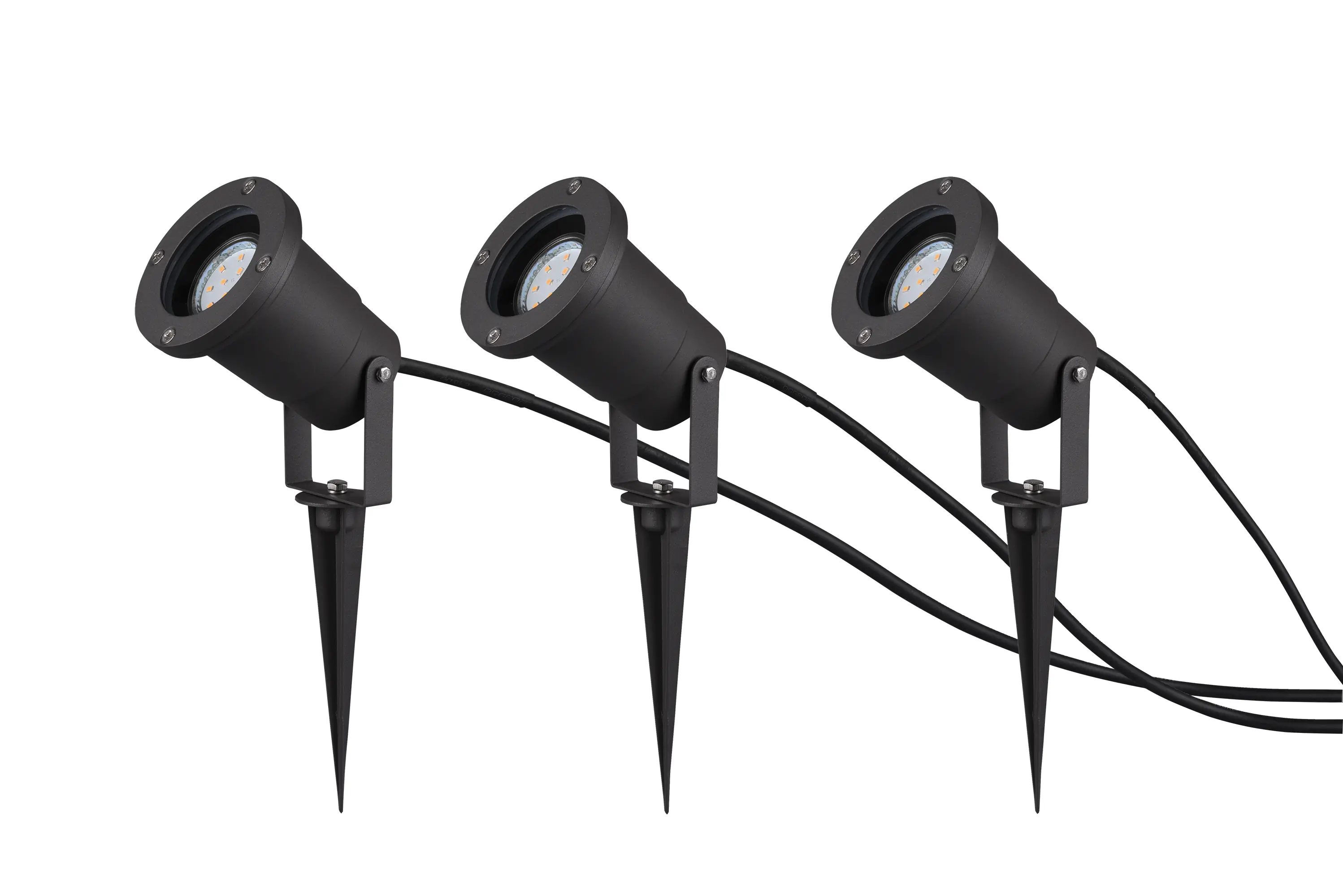 Trio Gartenstrahler 3er Spot Ubangi anthrazit GU10