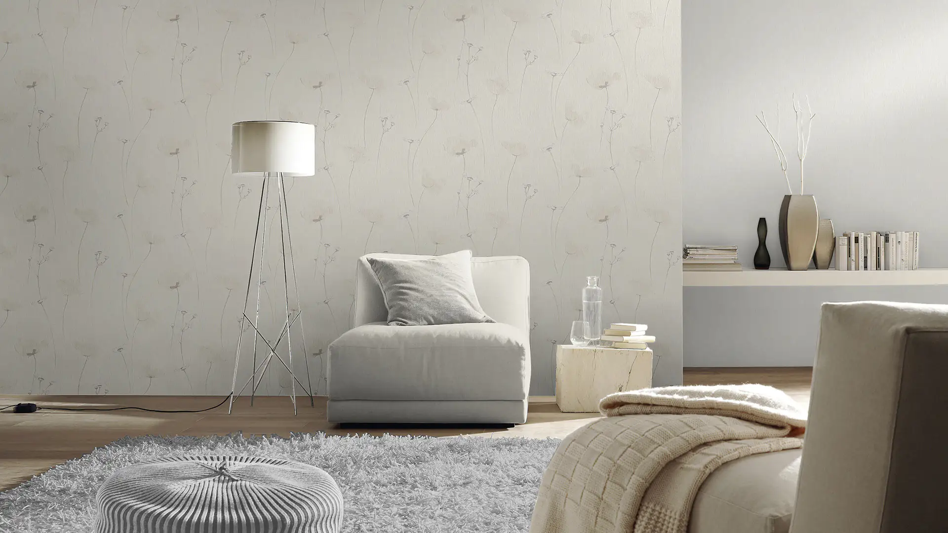 Rasch Vliestapete 573312 Amelie uni creme 10,05 x 0,53 m