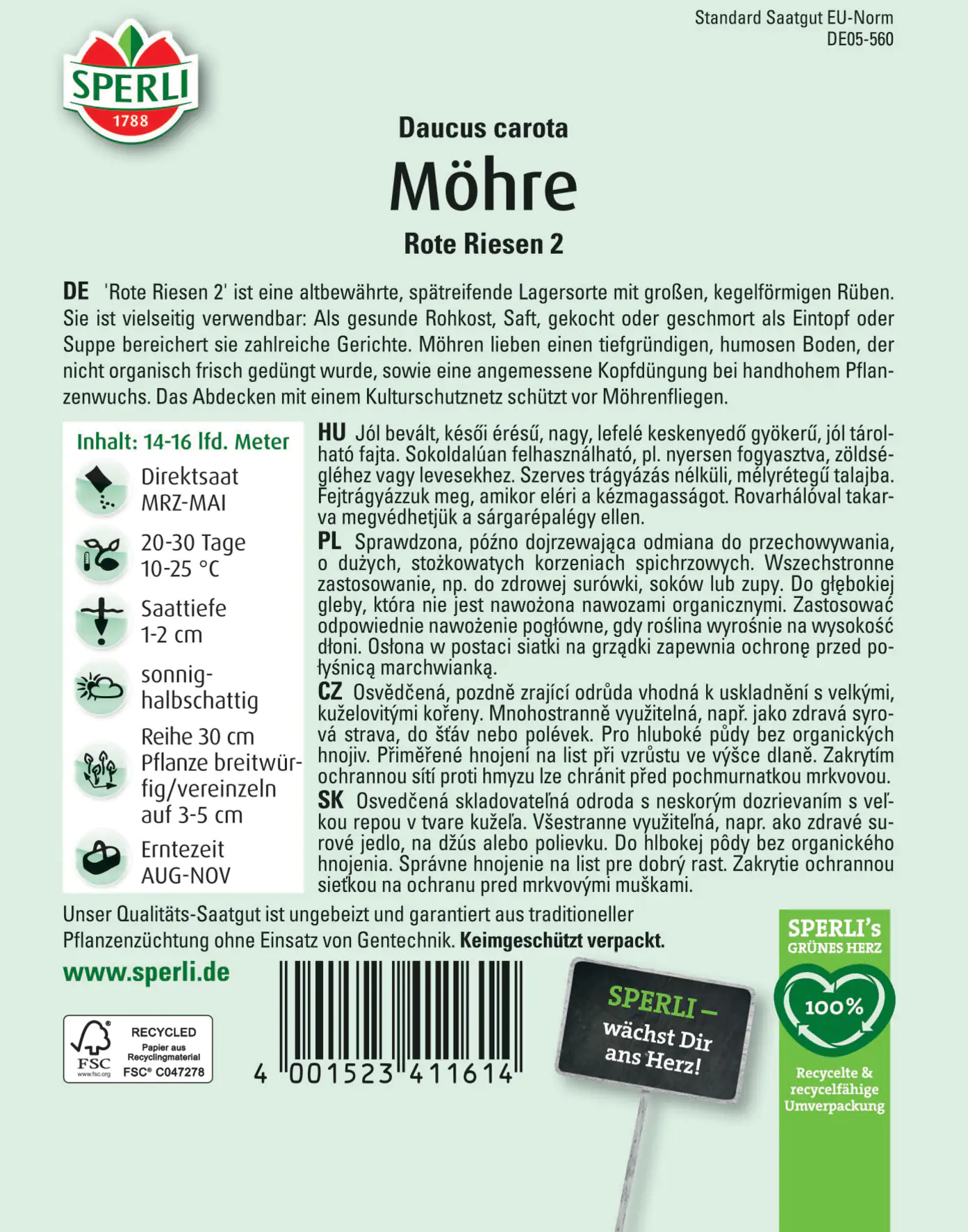 Sperli Möhre Rote Riesen 2 Sperli Möhre Rote Riesen 2