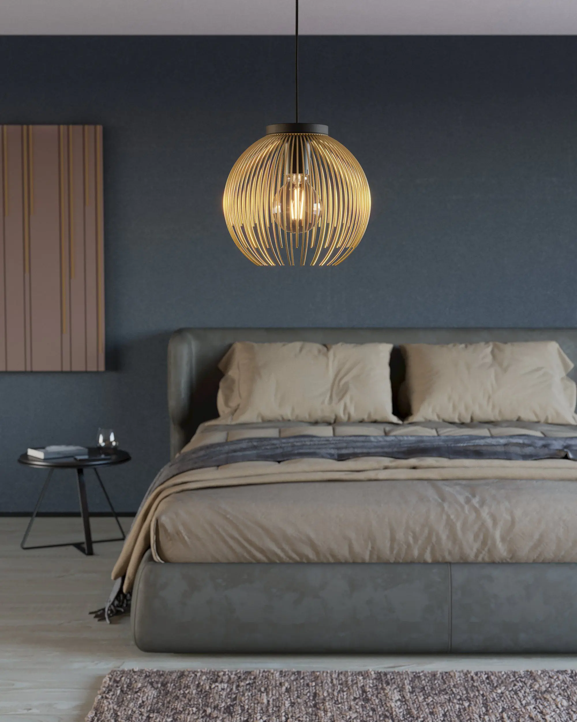 Eglo Pendelleuchte Venezuela gold-schwarz Ø 23,5 cm E27, max. 40 W