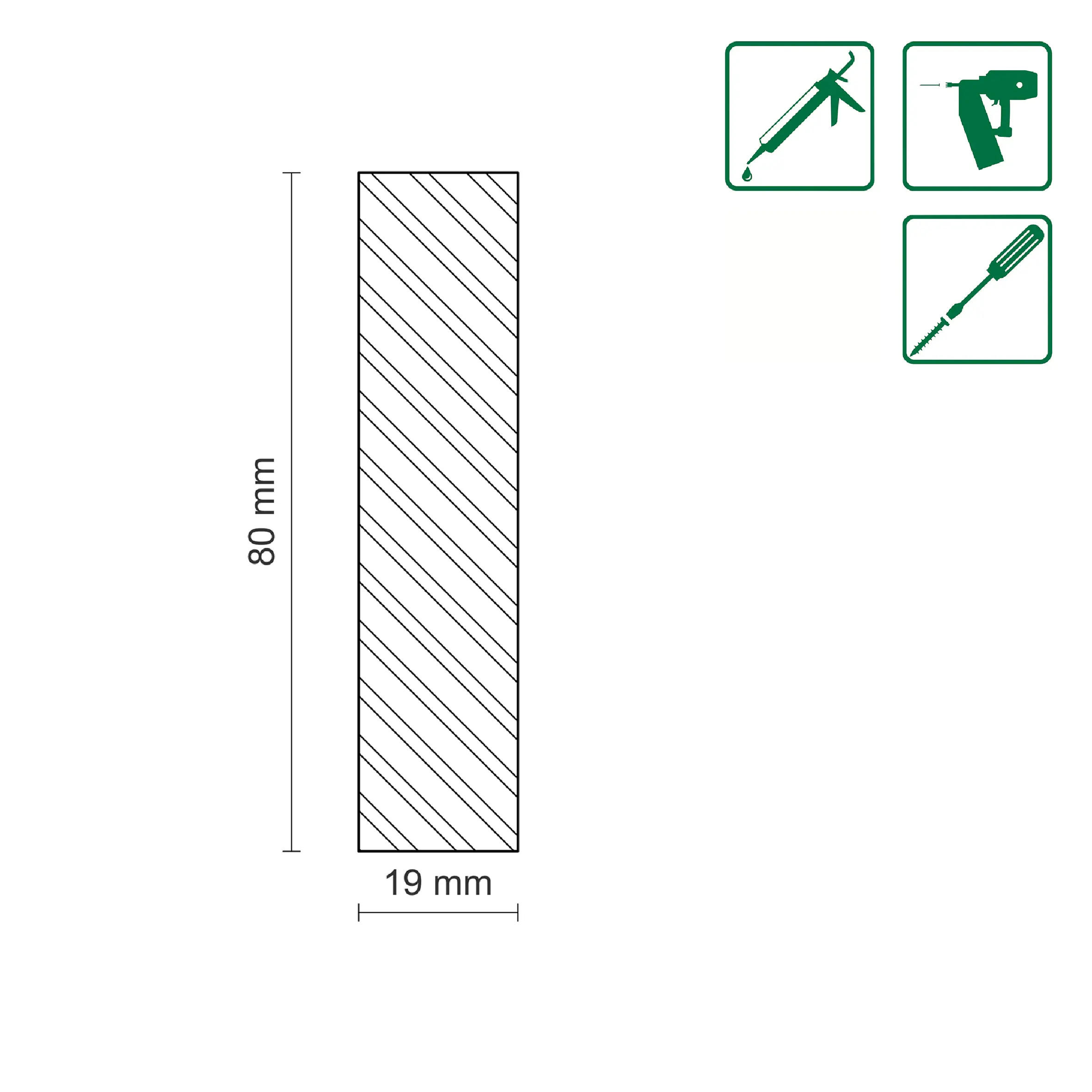 FN Neuhofer Flachleiste 100 cm 80 x 19 mm Fichte/Kiefer