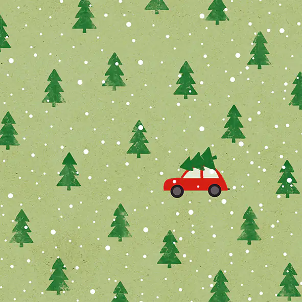 Braun & Company Servietten Little red Car grün 25 x 25 cm - 20er Pack