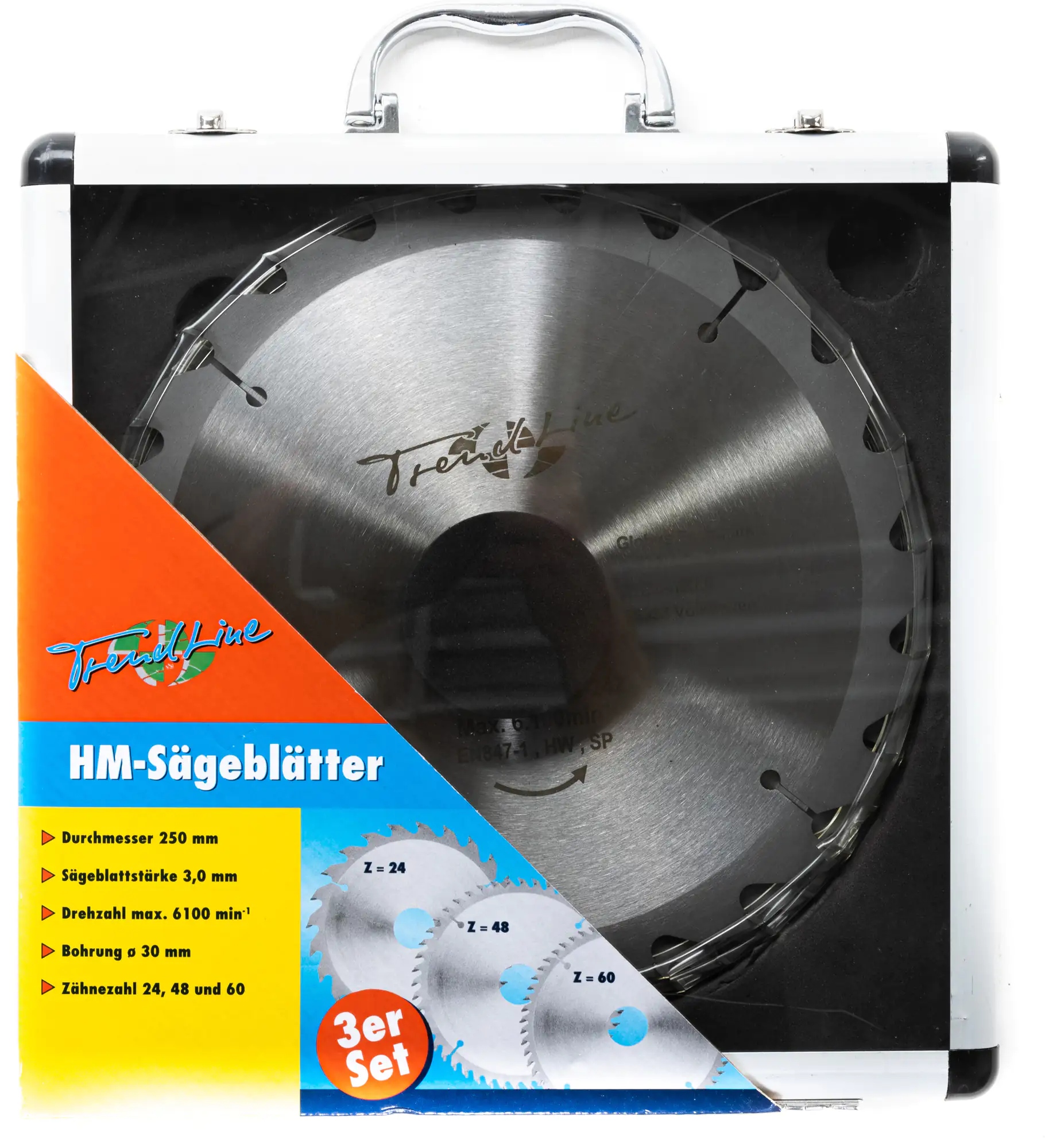 TrendLine HM-Kreissägeblätter Ø 250 mm Bohrung Ø 30 mm 3-teilig TrendLine HM-Kreissägeblätter Ø 250 mm Bohrung Ø 30 mm 3-teilig