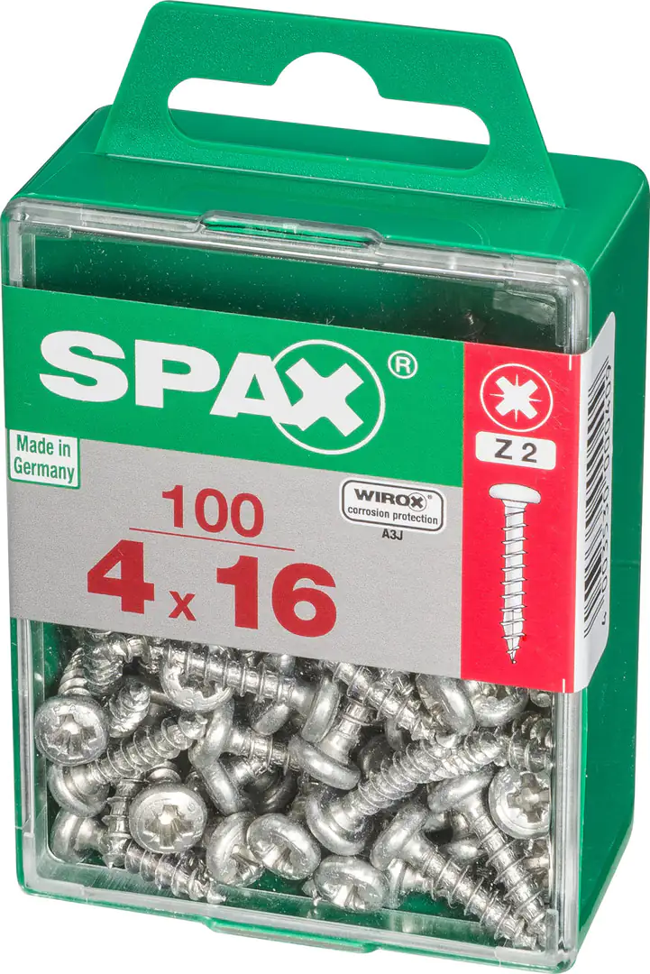 Spax Universalschrauben 4.0 x 16 mm TX 20 Rundkopf - 100 Stk. Spax Universalschrauben 4.0 x 16 mm TX 20 Rundkopf - 100 Stk.
