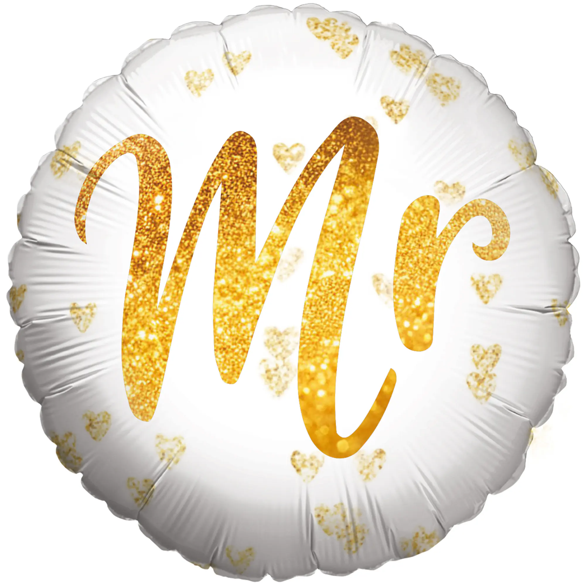 Folienballon Mr. weiß-gold Ø 45 cm
