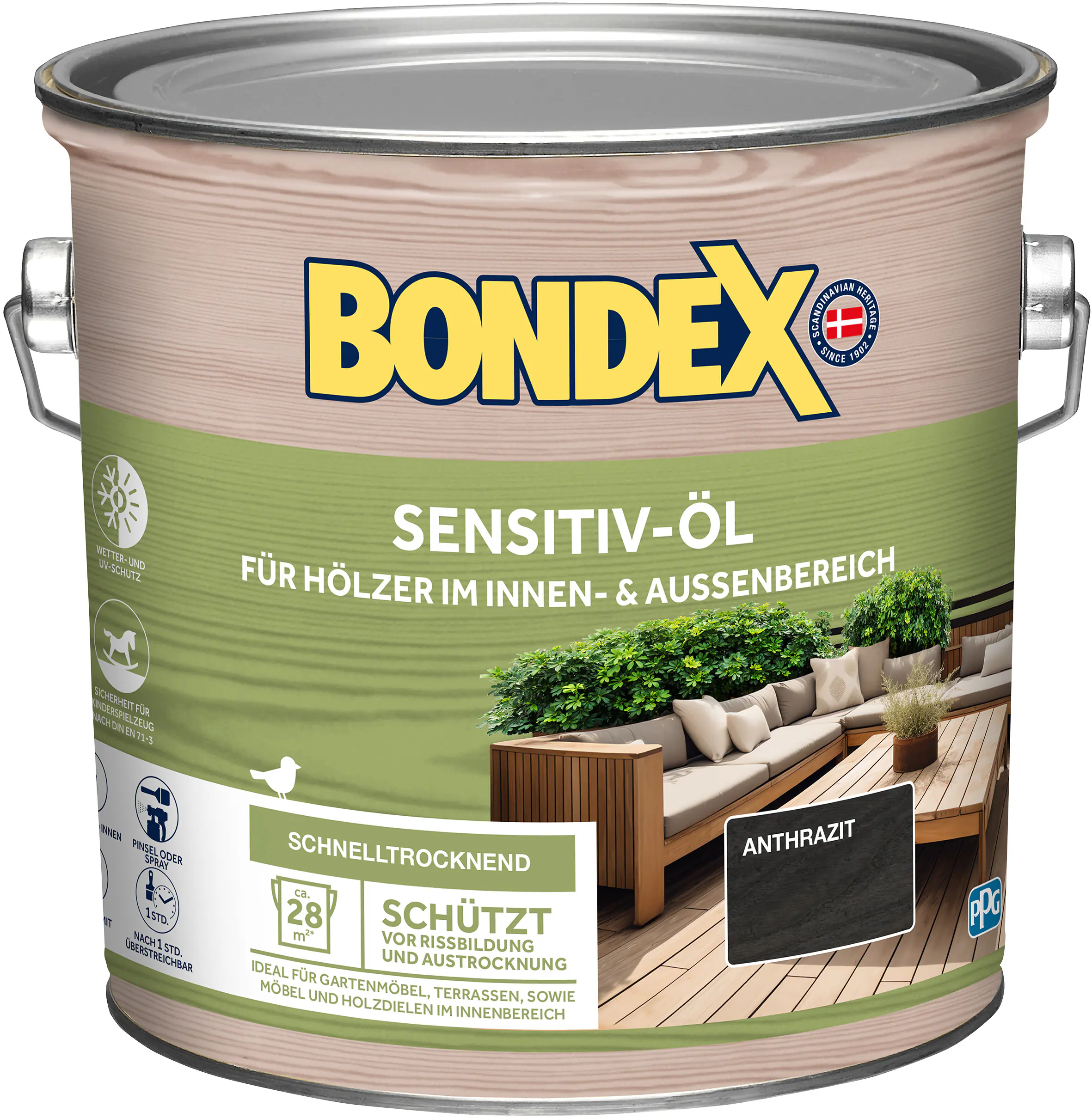 Bondex Wetterschutzöl 2,5 L anthrazit