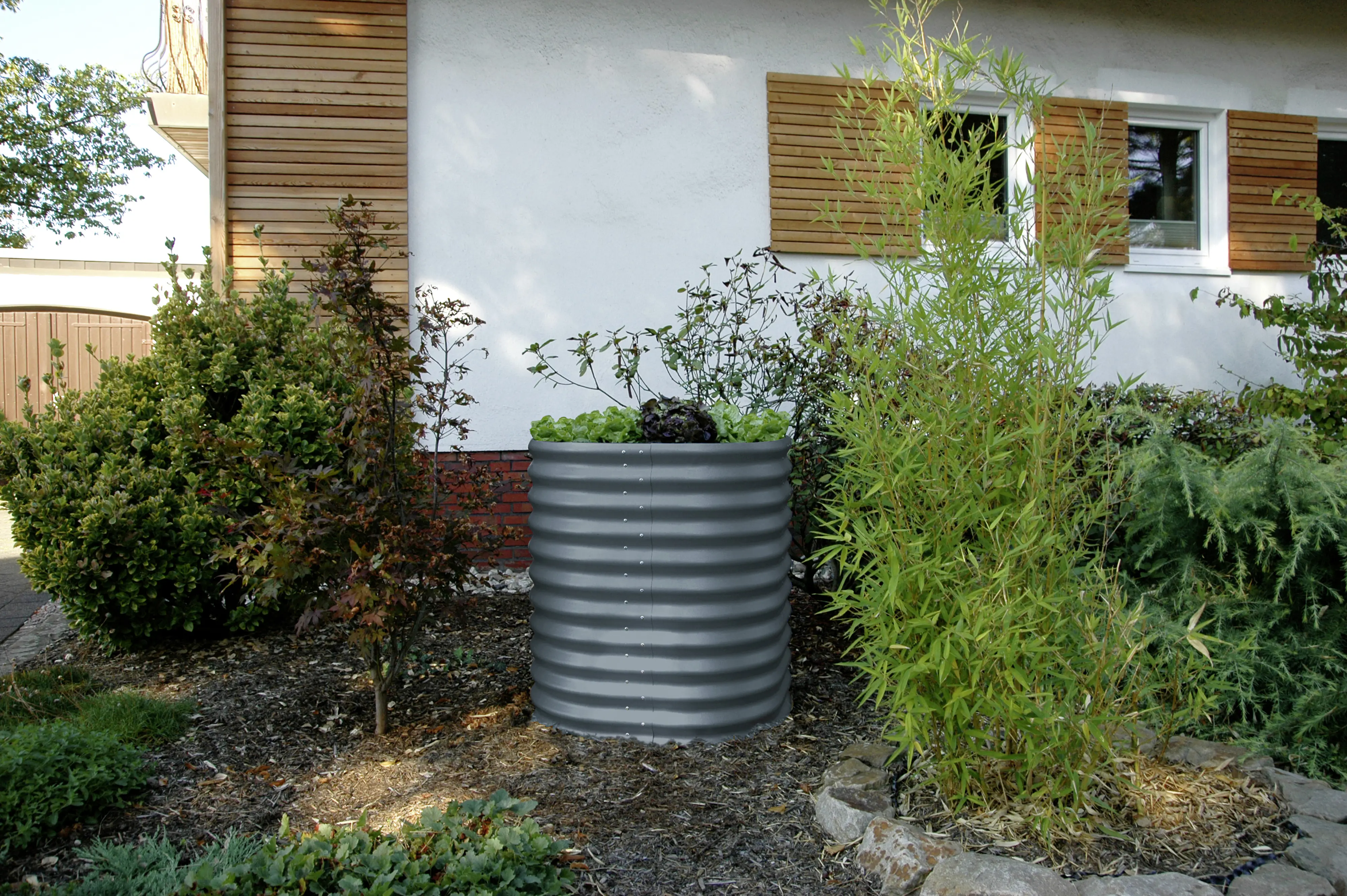 Vitavia Hochbeet Terra Rund 82 x 82 x 86 cm granit