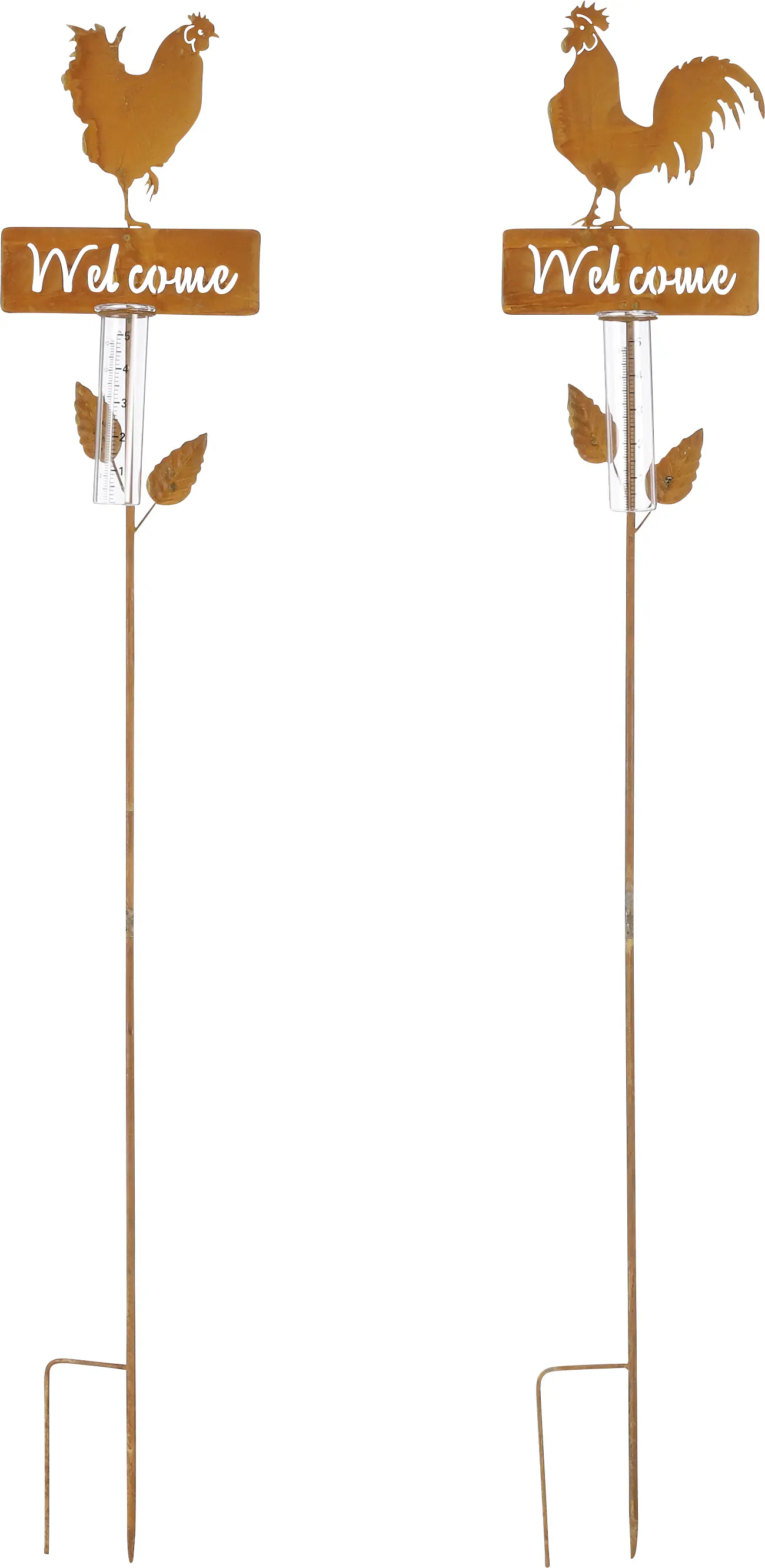 Mica Gartenstecker Regenmesser rost 2 Motive 120 cm