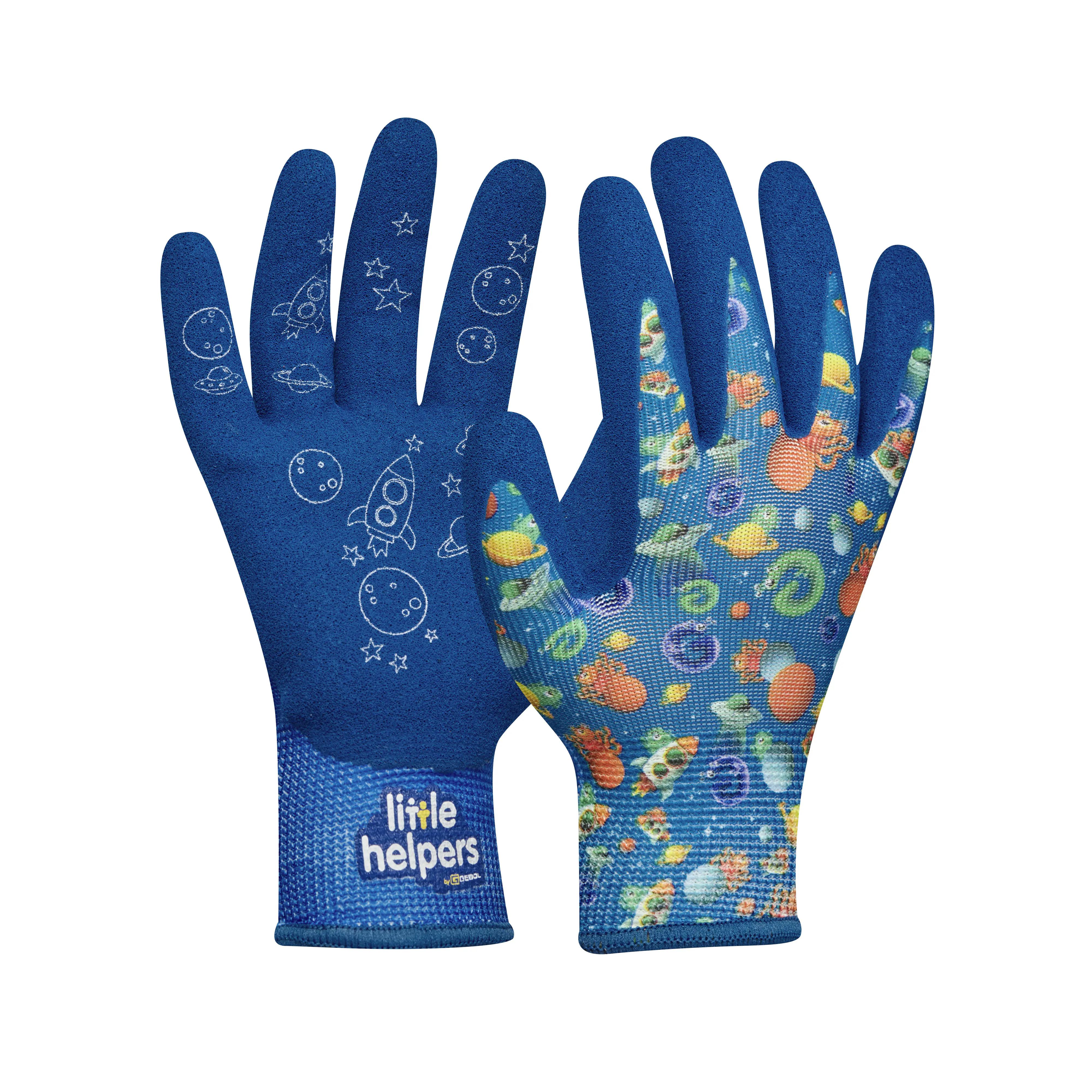 Gebol Kinder-Handschuhe Little Helpers Weltall blau