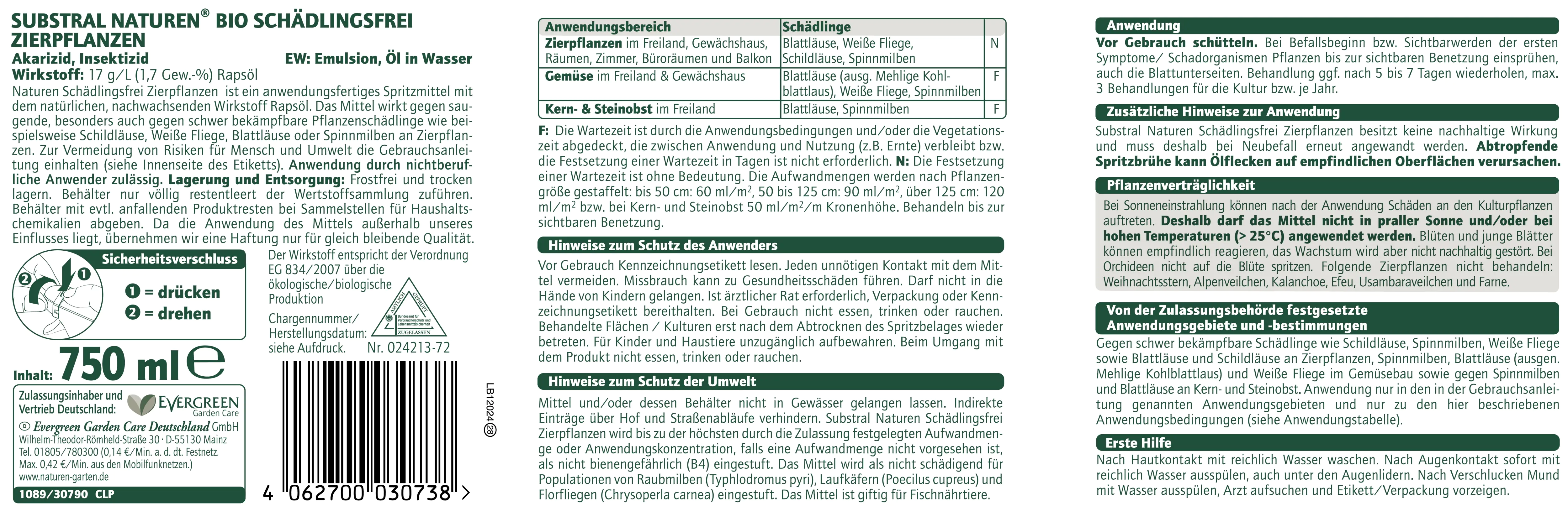 Naturen Schädlingsfrei Zierpflanzen 750 ml