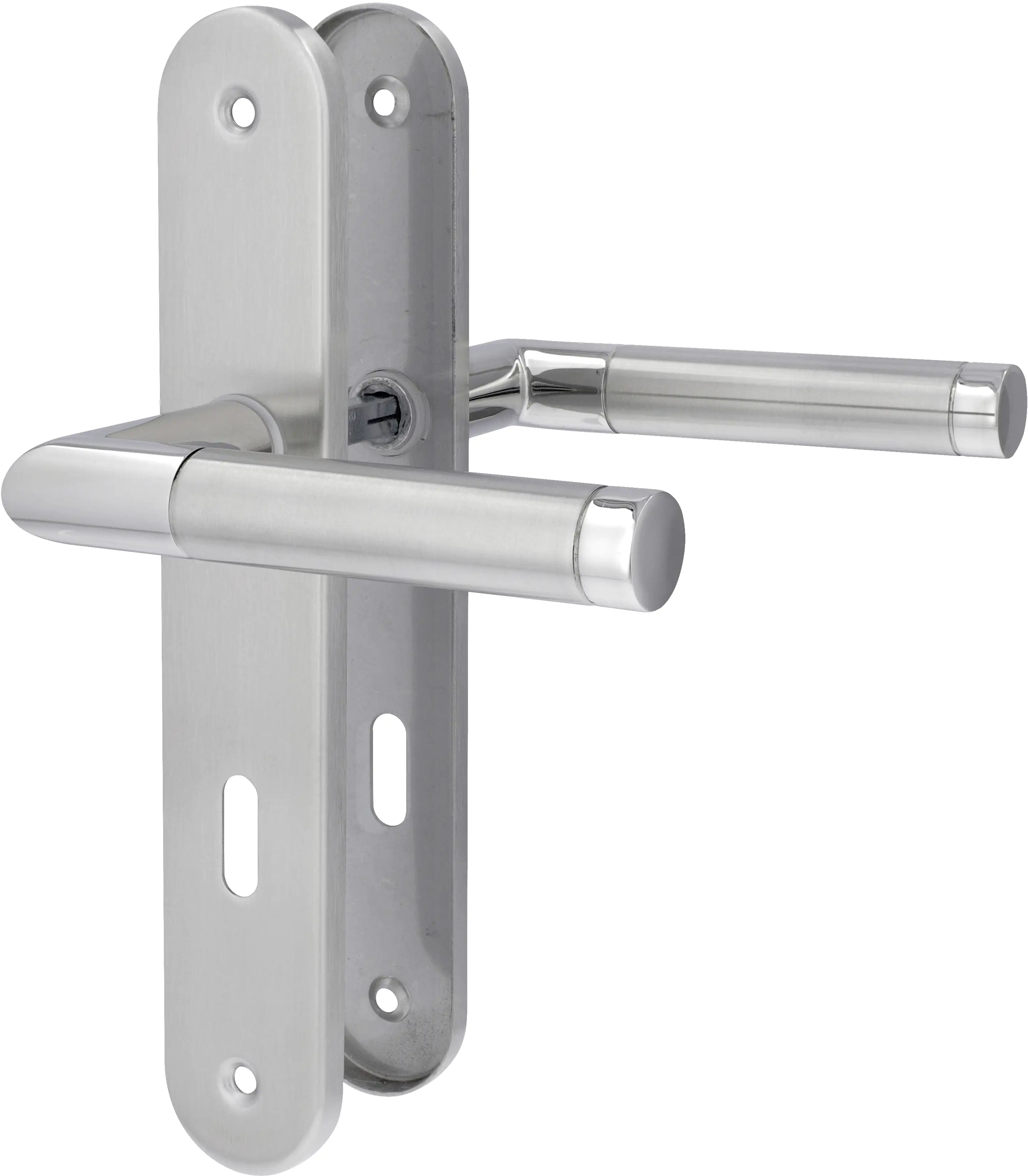 Alpertec BB-Langschildgarnitur Tina Edelstahl Bi-Colour abgerundet