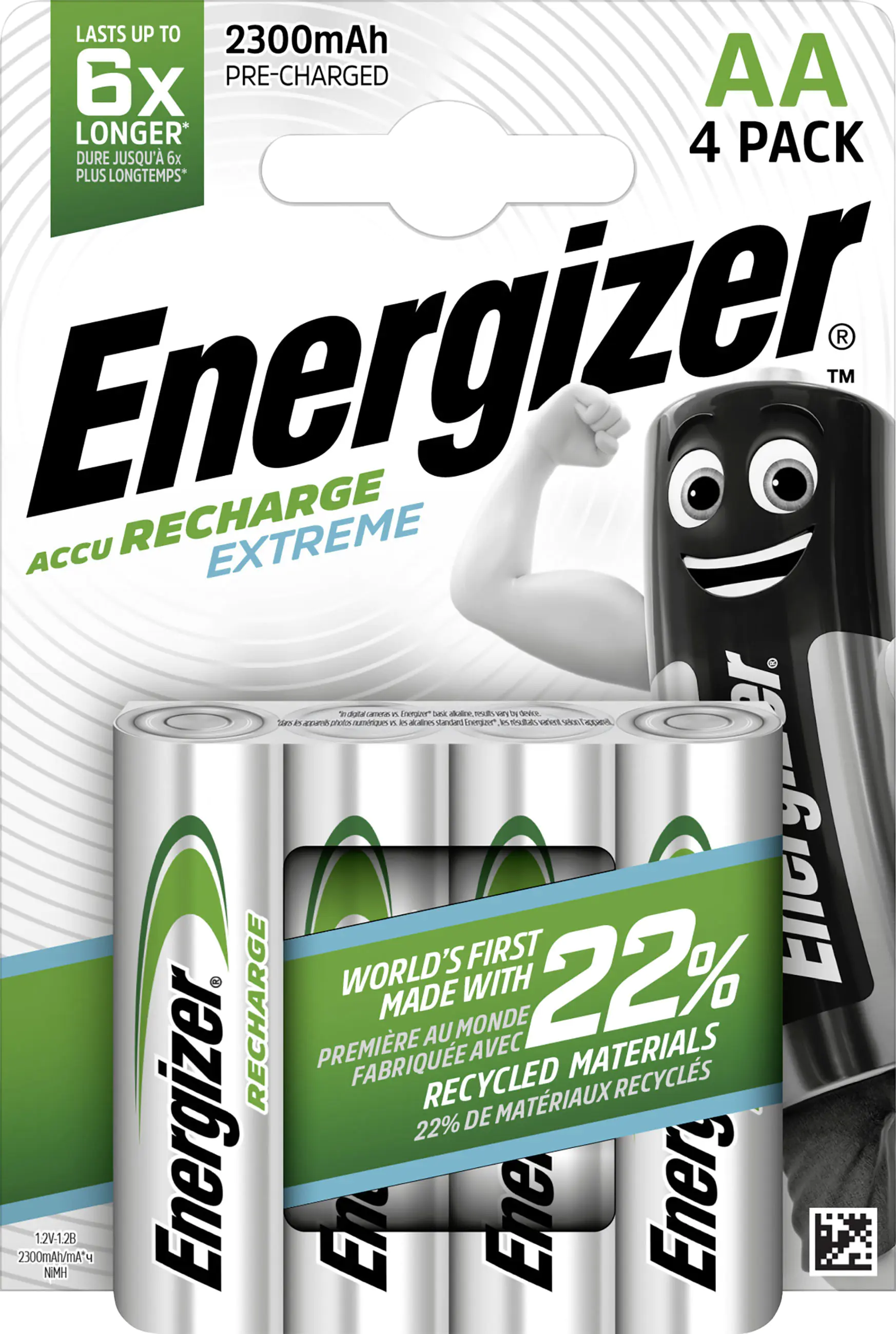Energizer NiMH Akku Extreme Mignon AA 2.300 mAh 4er Pack