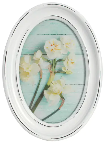 4251050523780 Portrait Bilderrahmen Antique Oval weiß, 10 x 15 cm