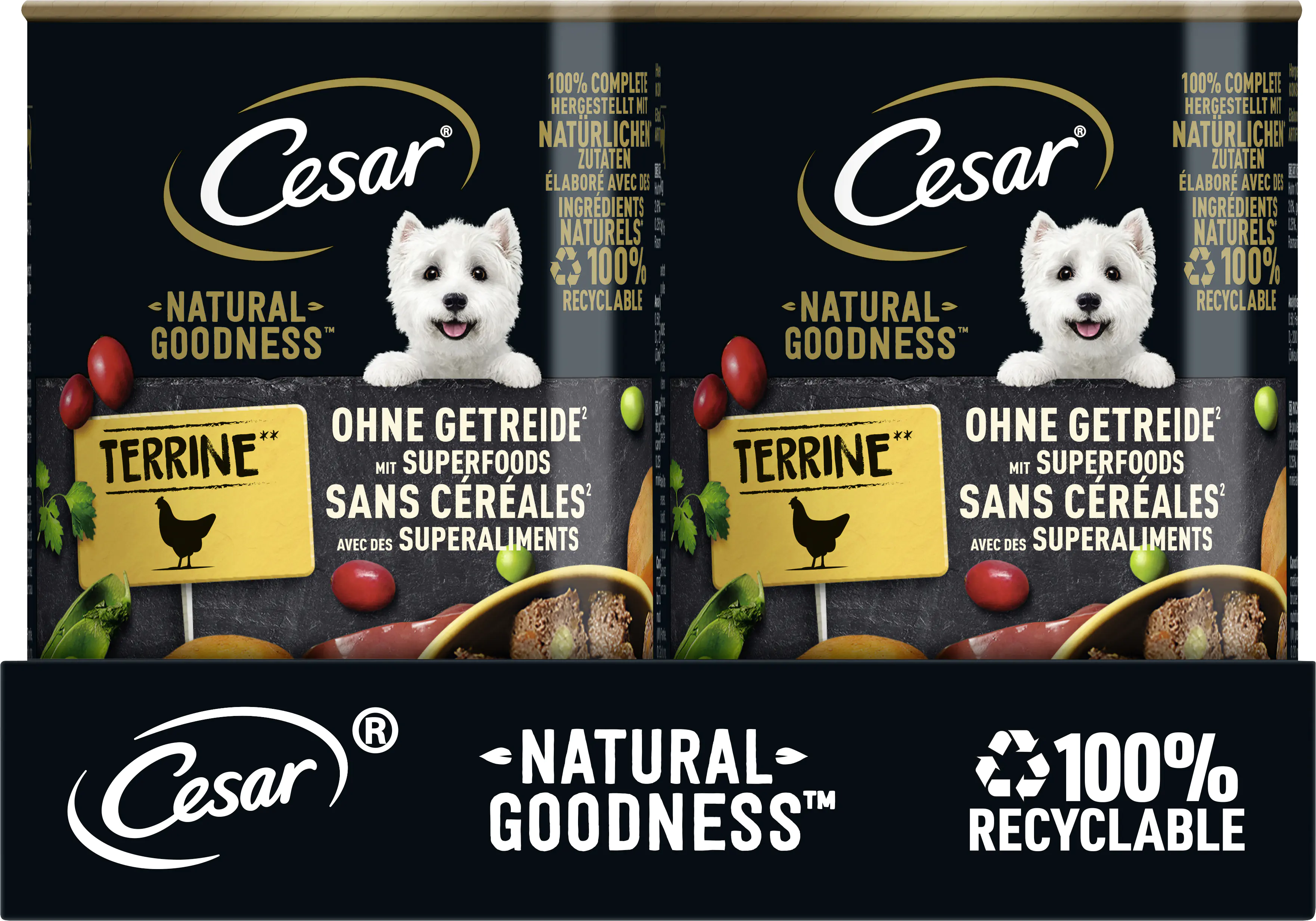 Cesar Natural Goodness Adult mit Huhn Hundefutter 400 g