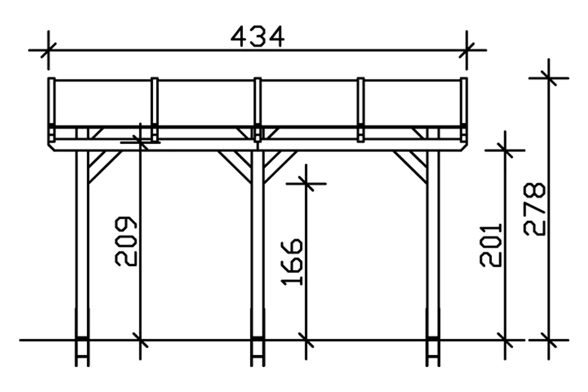 SKAN HOLZ Terrassenüberdachung Siena 434 x 400 cm, Leimholz, natur