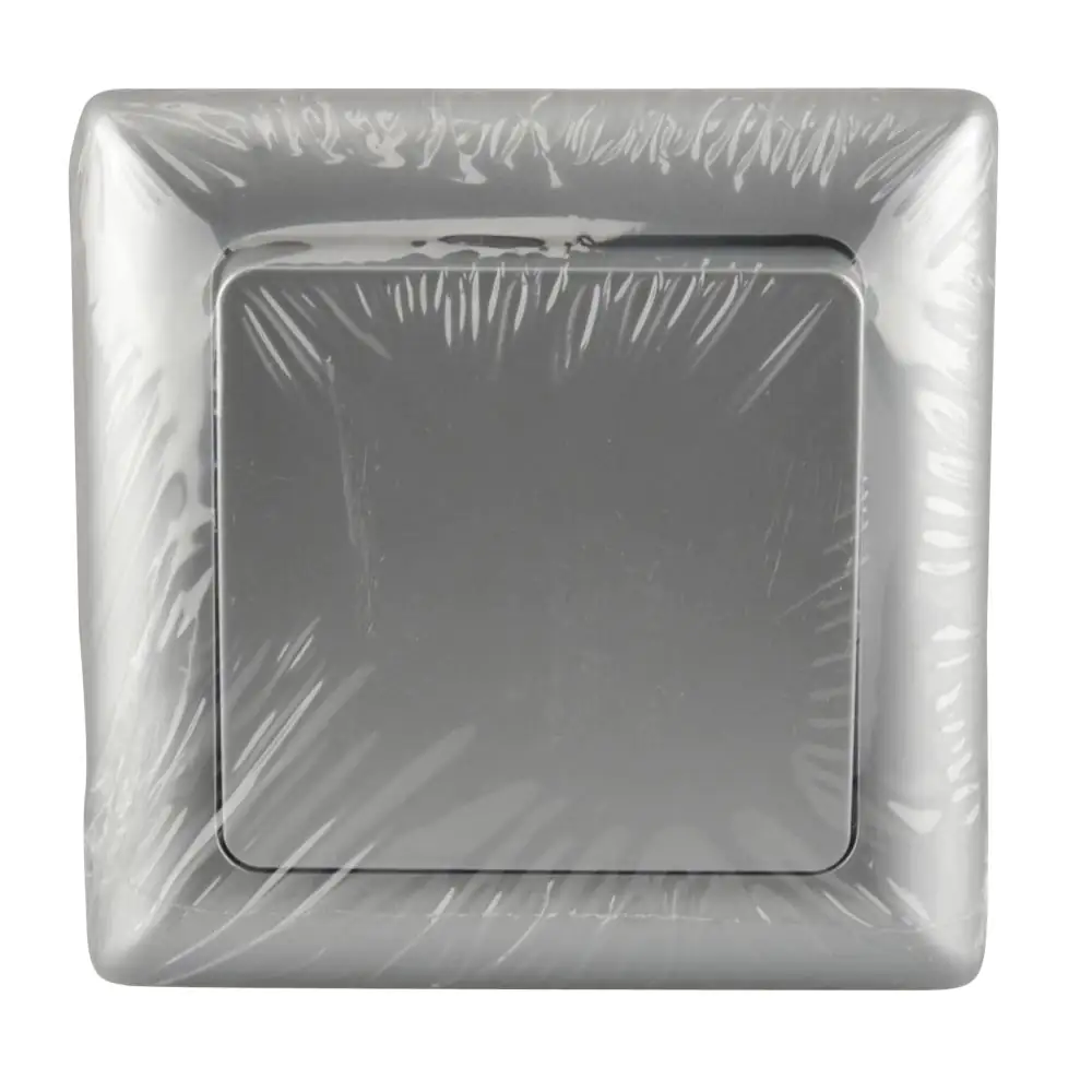 Unitec Aus-Wechselschalter mit Rahmen silber, Serie Genua