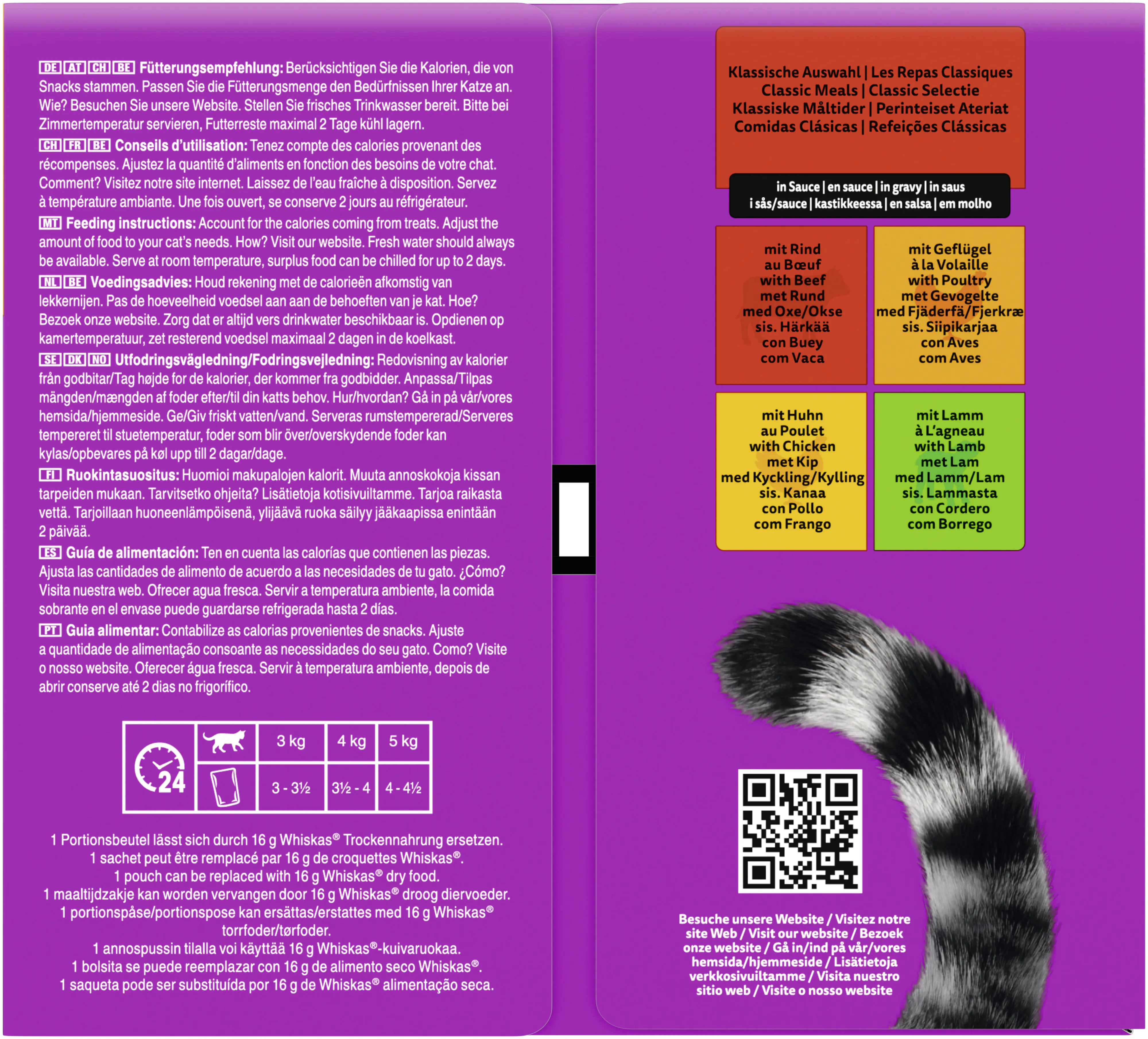 Whiskas Klassische Auswahl Katzennassfutter Adult 40 x 85 g Geflügel in Sauce