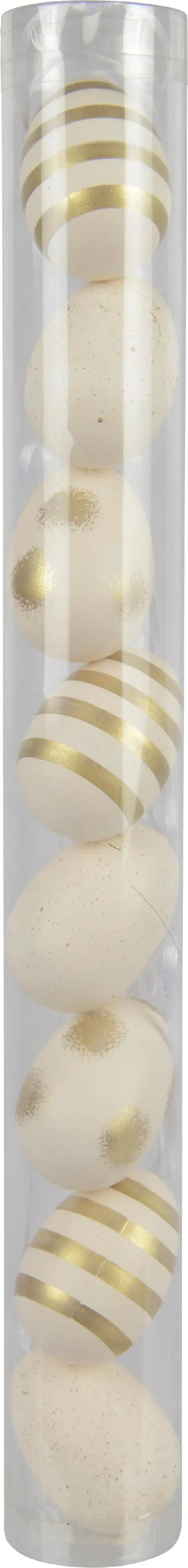 Kaemingk Deko-Eier Polystyrol 8er Set 5 cm weiß-gold
