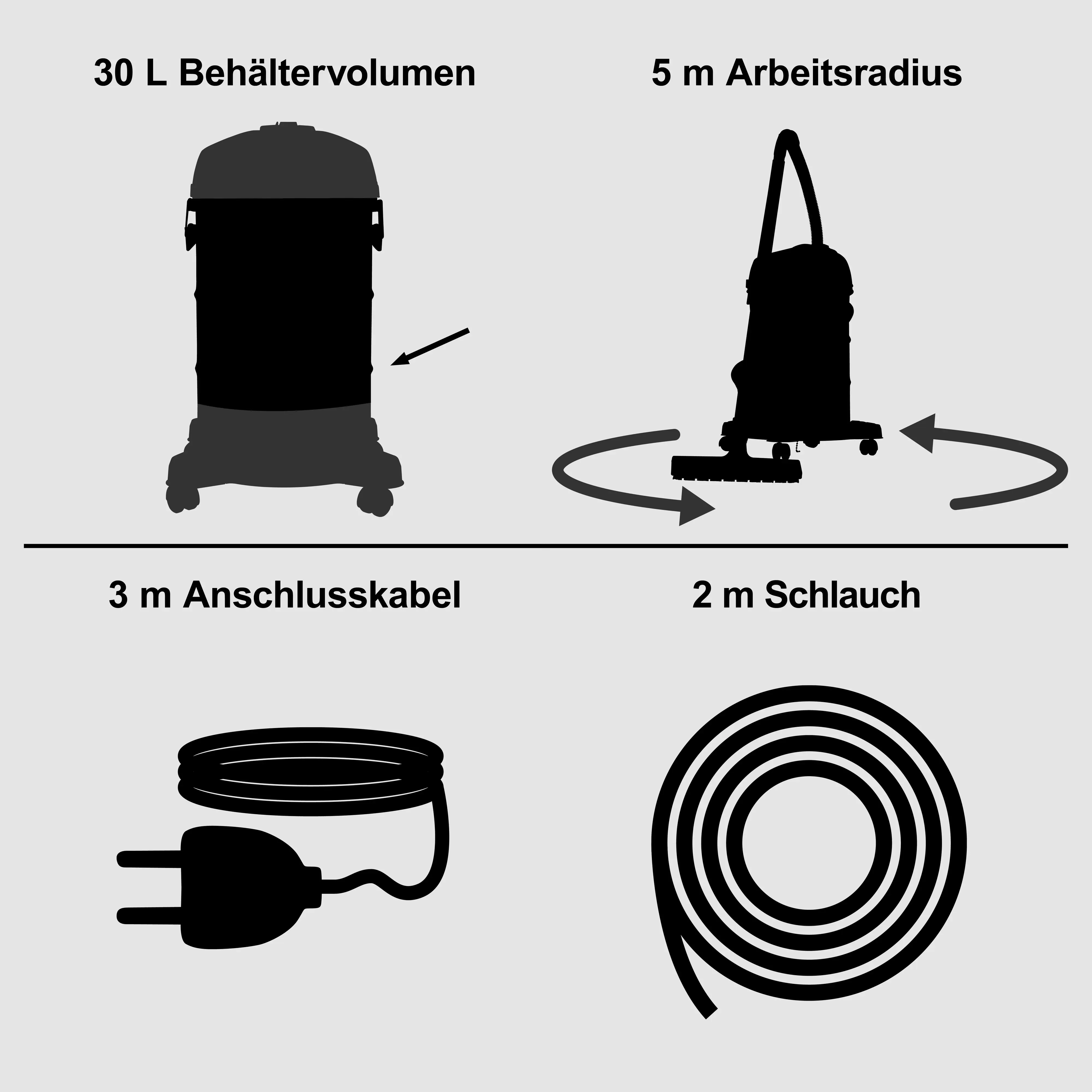 Scheppach Nass-Trockensauger WDV30V2-BE black