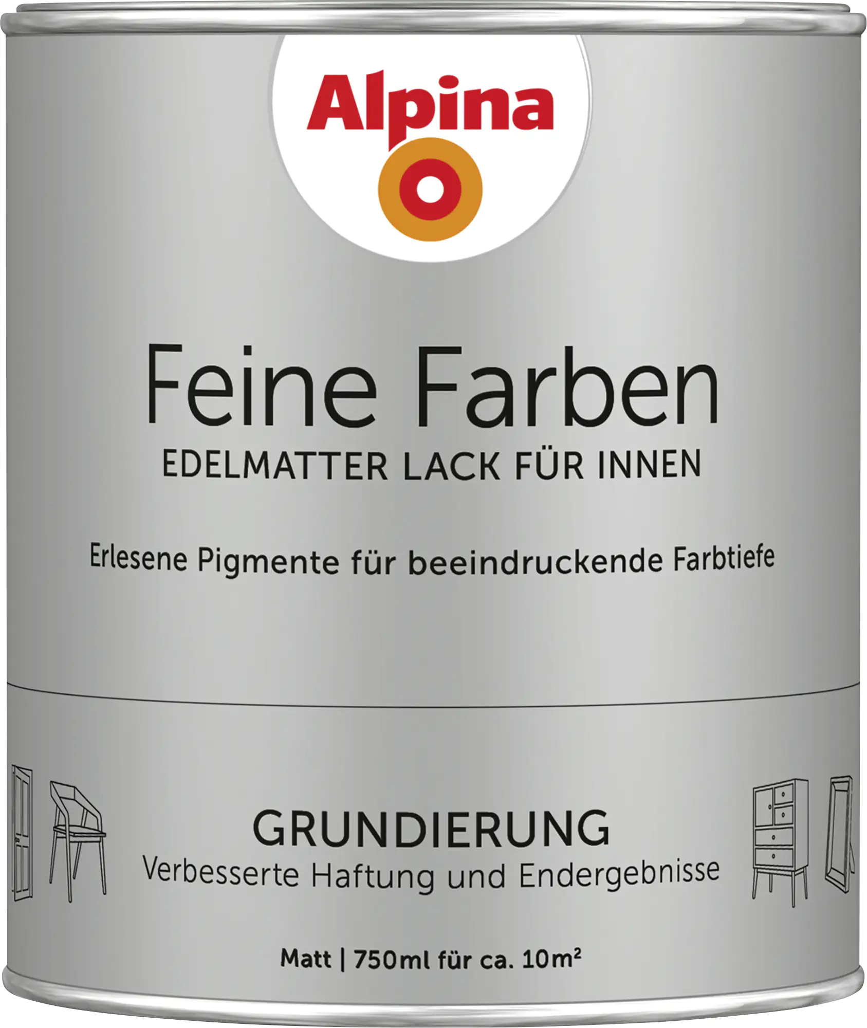 4001244766871 Alpina Feine Farben Lack Grundierung 750 ml weiß
