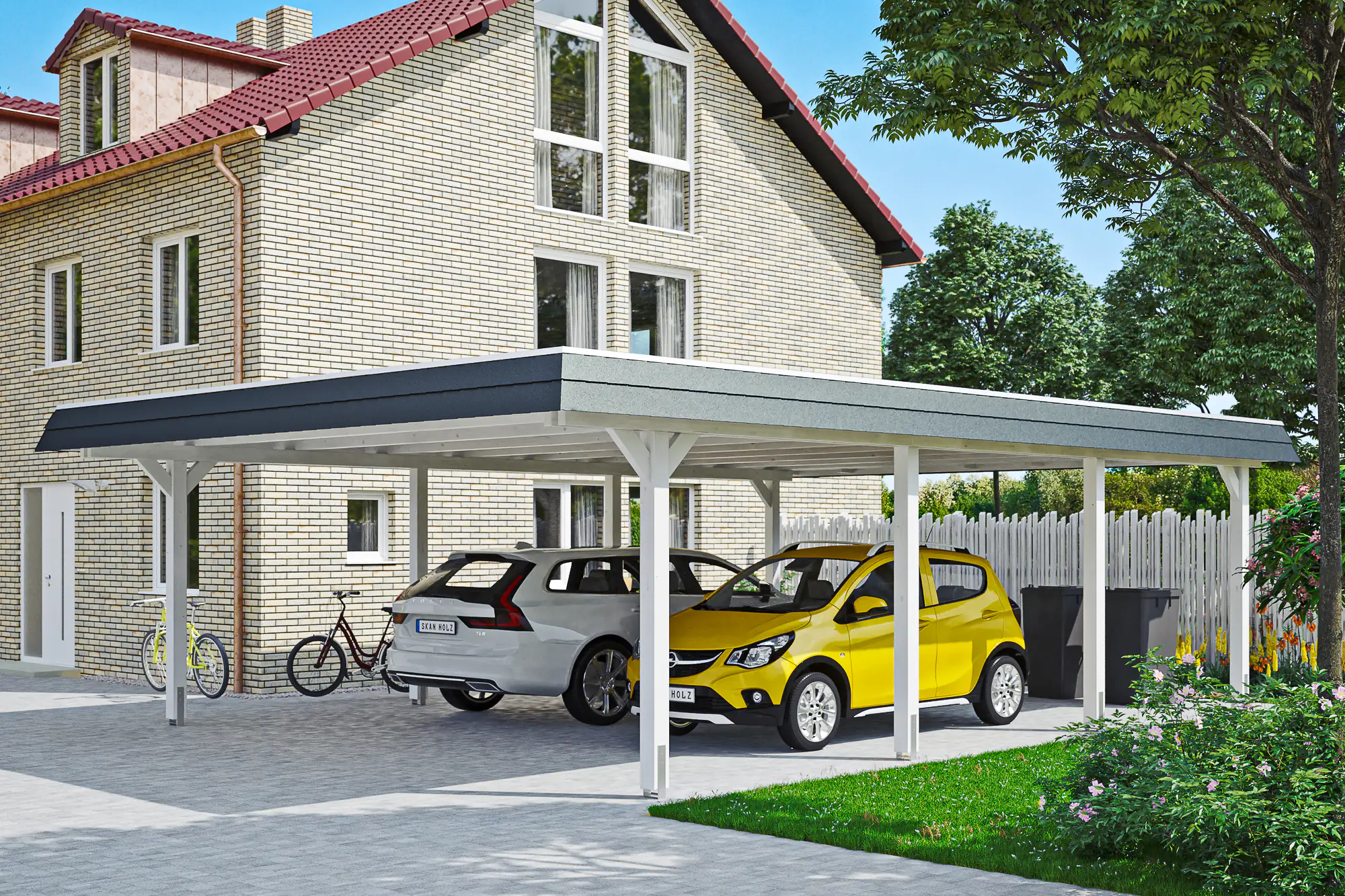 SKAN HOLZ Carport Wendland 630 x 879 cm mit Aluminiumdach
