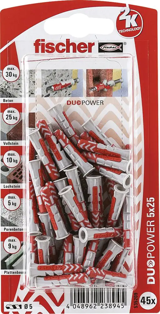 Fischer Dübel Duopower Fischer Dübel Duopower 5.0 x 25 mm - 45 Stück