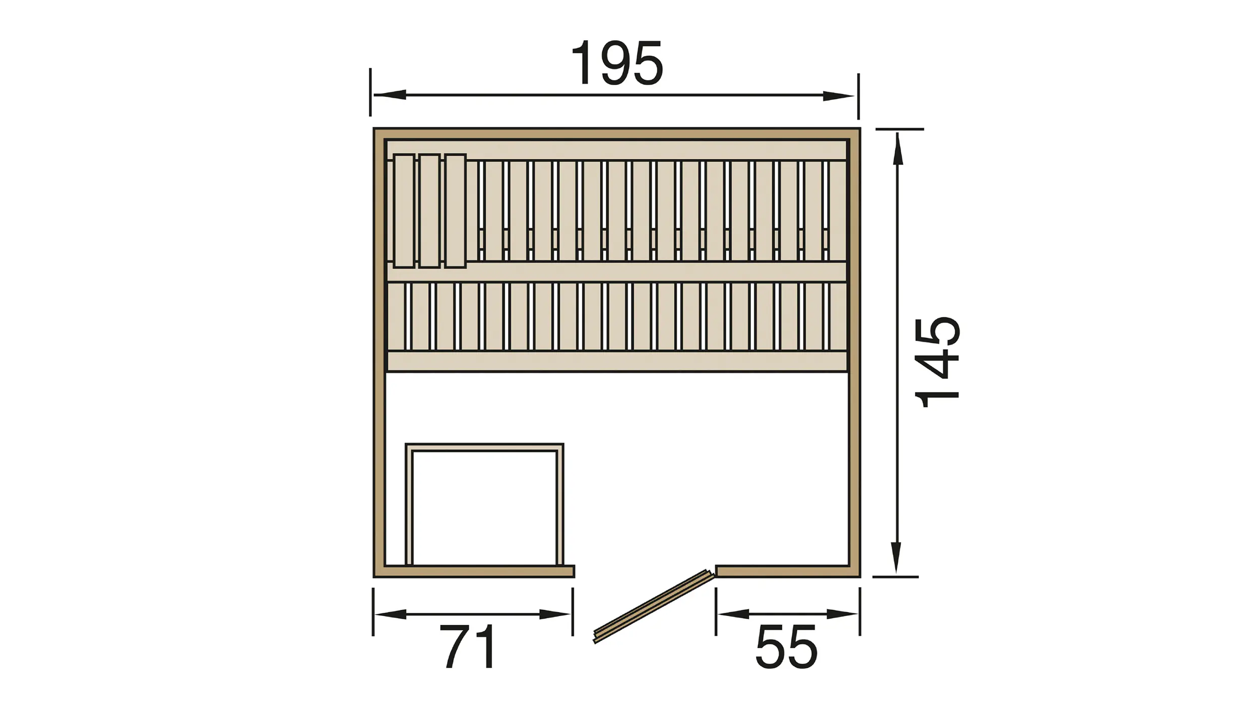 Weka Massivholz-Elementsauna Kemi 1 mit Glastür