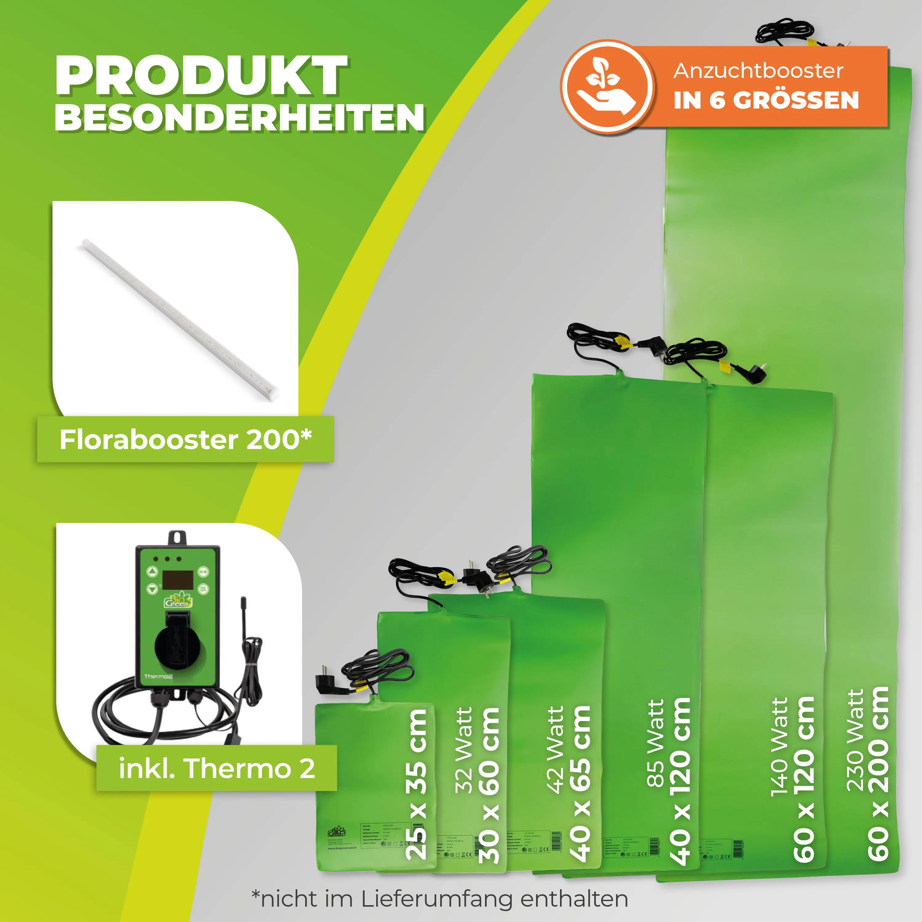 BioGreen Wärmeplatte als Anzuchtbooster für Pflanzen 60 x 200 cm 230 W inkl. Digital-Thermostat