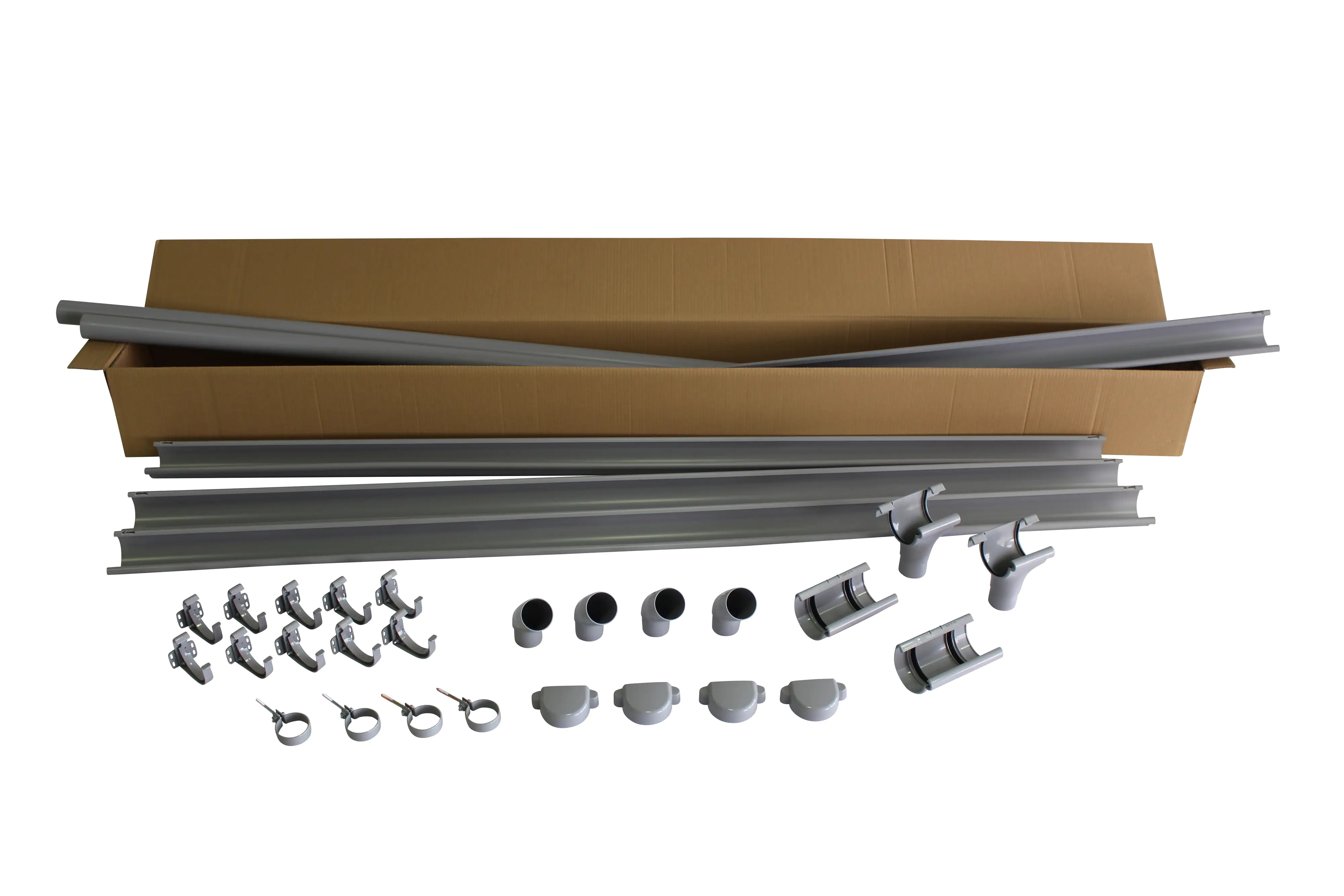 Marley Dachrinnen-Komplettset RG 75 für Garten- und Blockhäuser bis 4 m grau