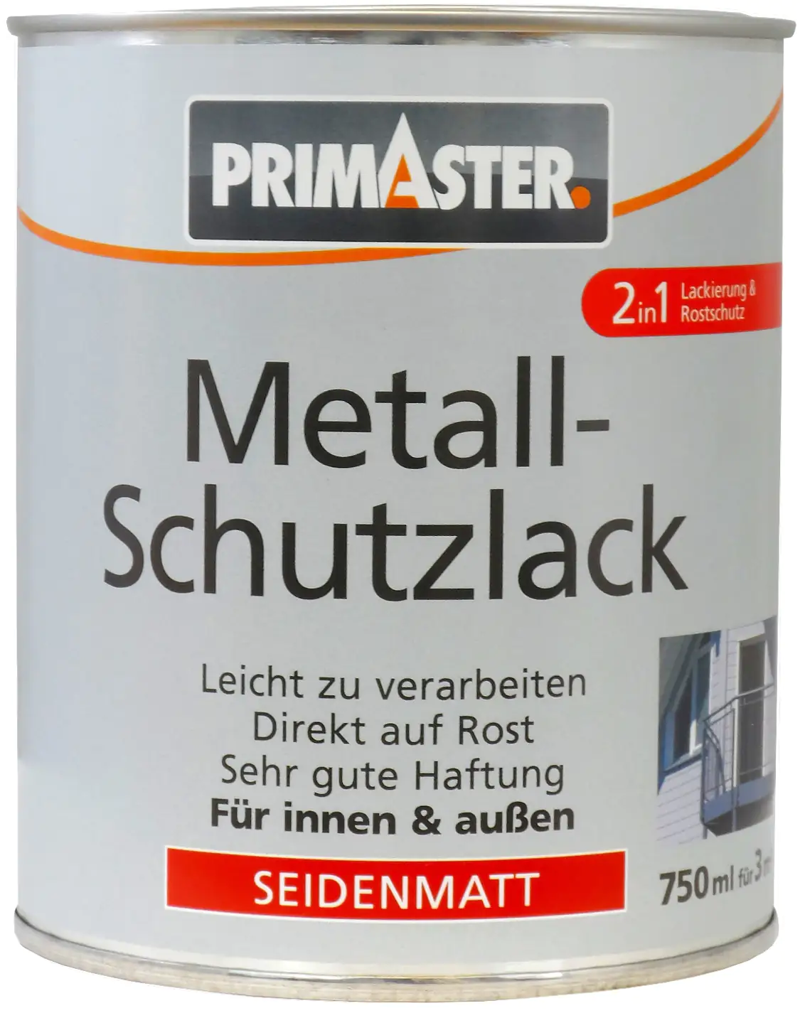 Primaster Metall-Schutzlack RAL 9010 750 ml weiß seidenmatt
