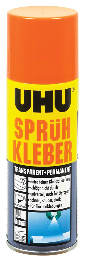 UHU Sprühkleber permanent + transparent 200 ml