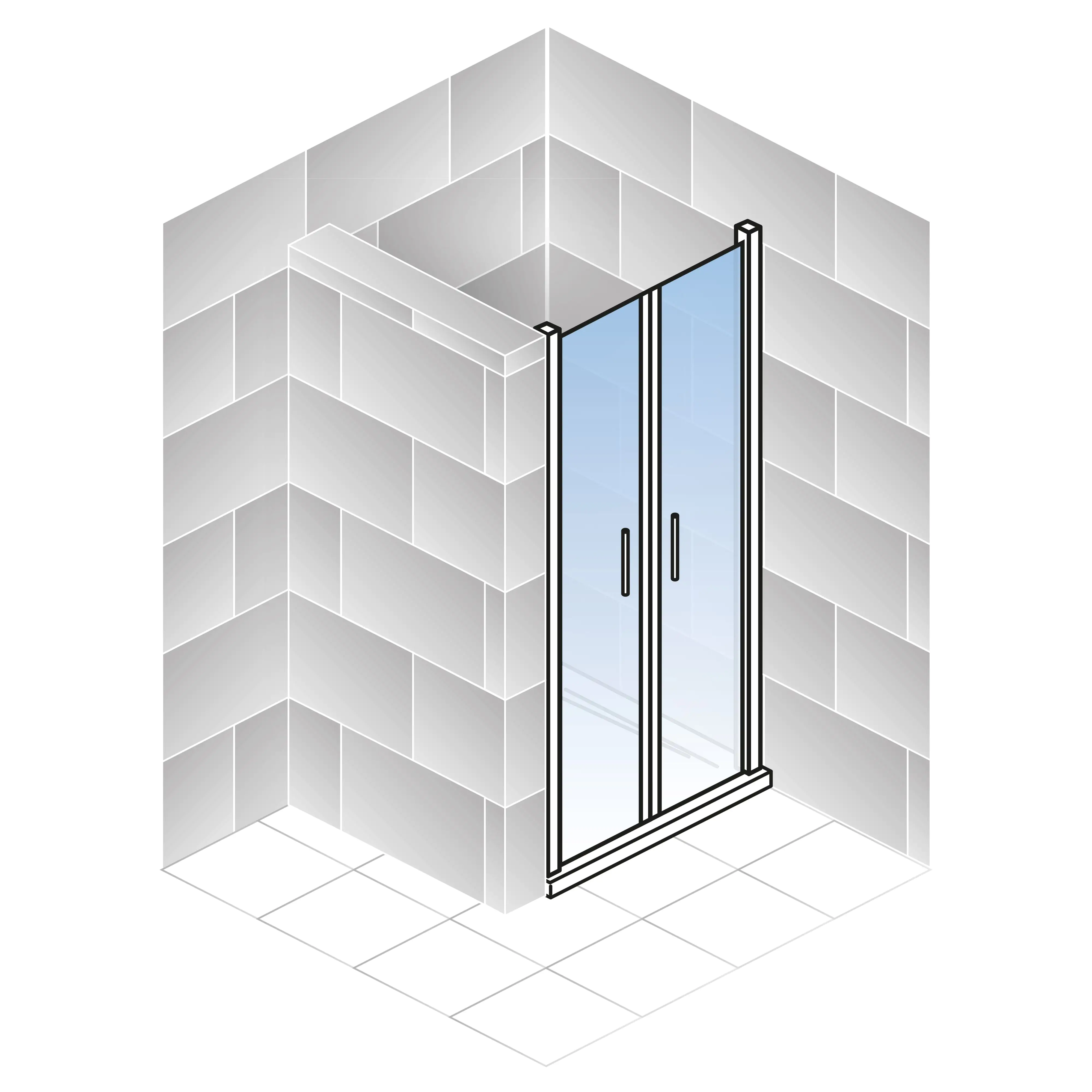 Schulte Nische Pendeltür 90 x 192 cm Alexa Style 2.0