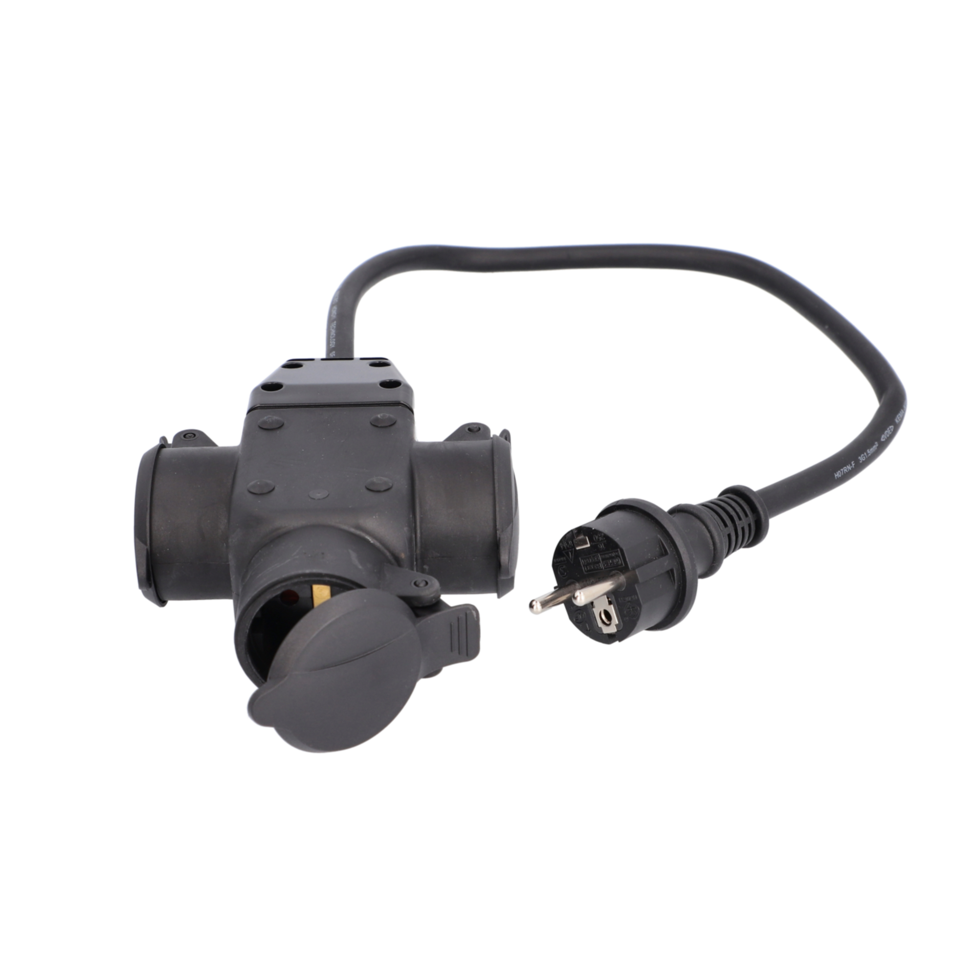 Unitec Verlängerungskabel mit 3 Schutzkontaktsteckdosen 50 cm schwarz