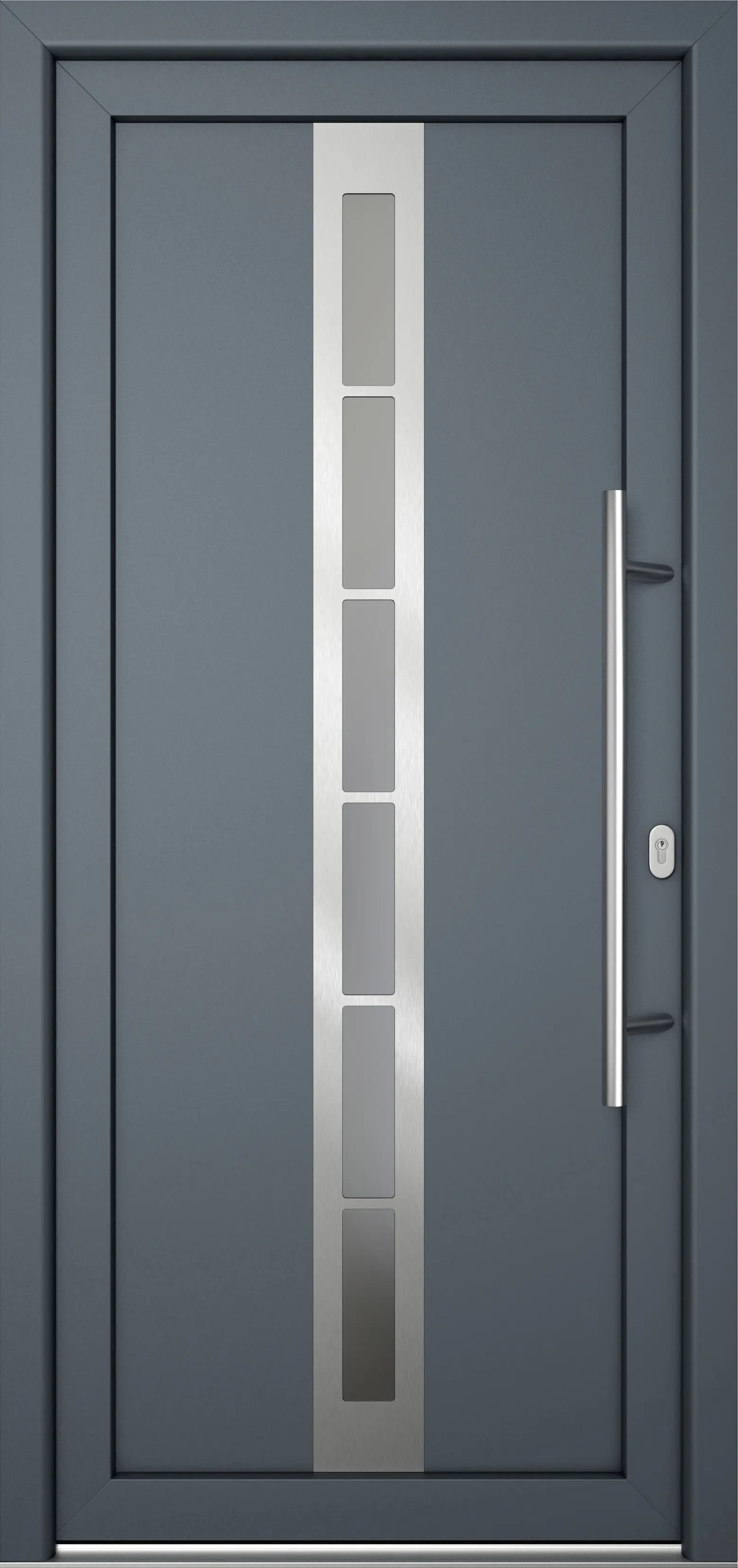 Meeth Haustür Signum Pro PVC Modell 38 98 x 200 cm DIN Rechts weiß/titan