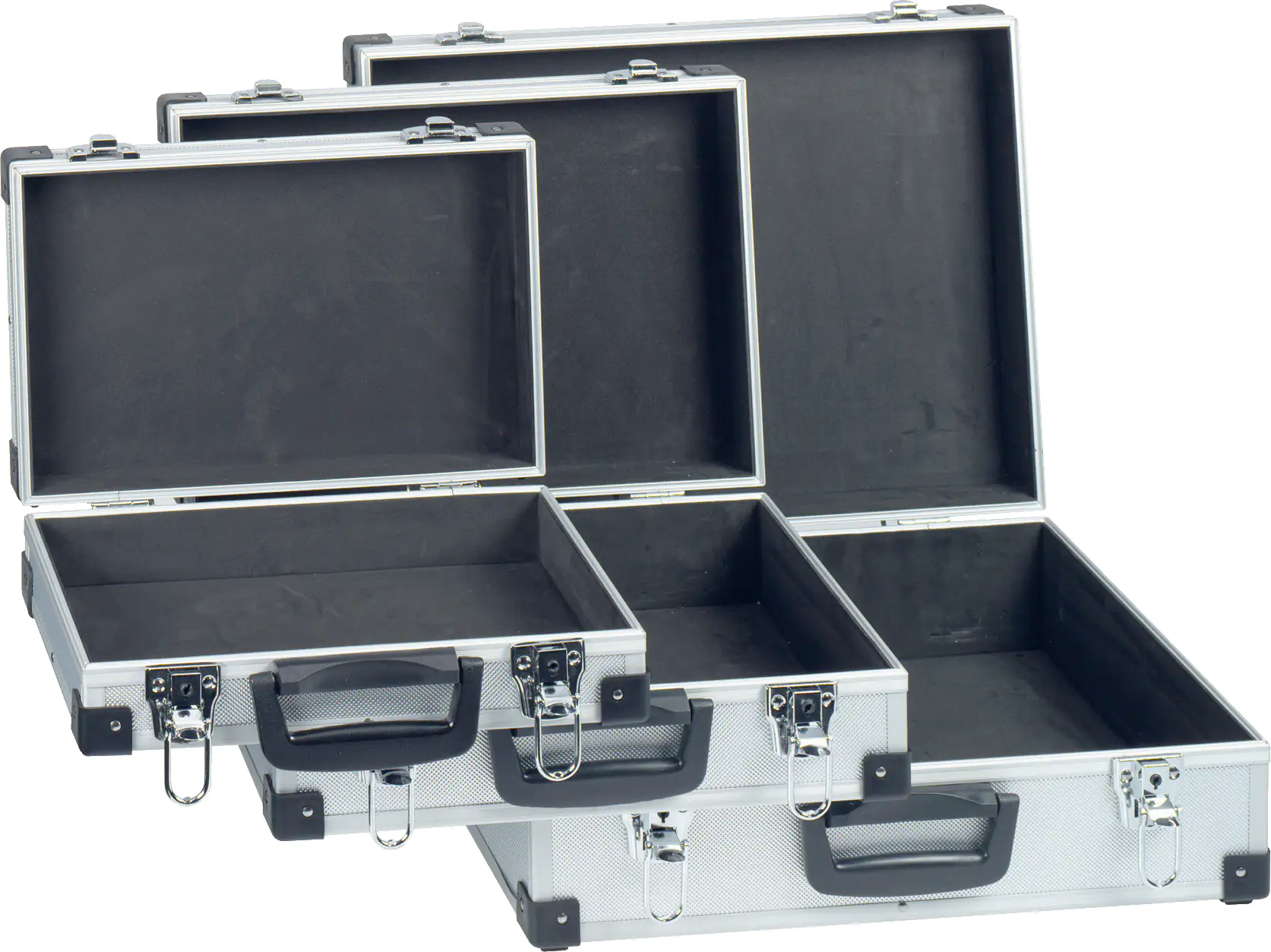 TrendLine Werkzeugkoffer 3er-Set unbestückt Aluminium TrendLine Werkzeugkoffer 3er-Set unbestückt Aluminium