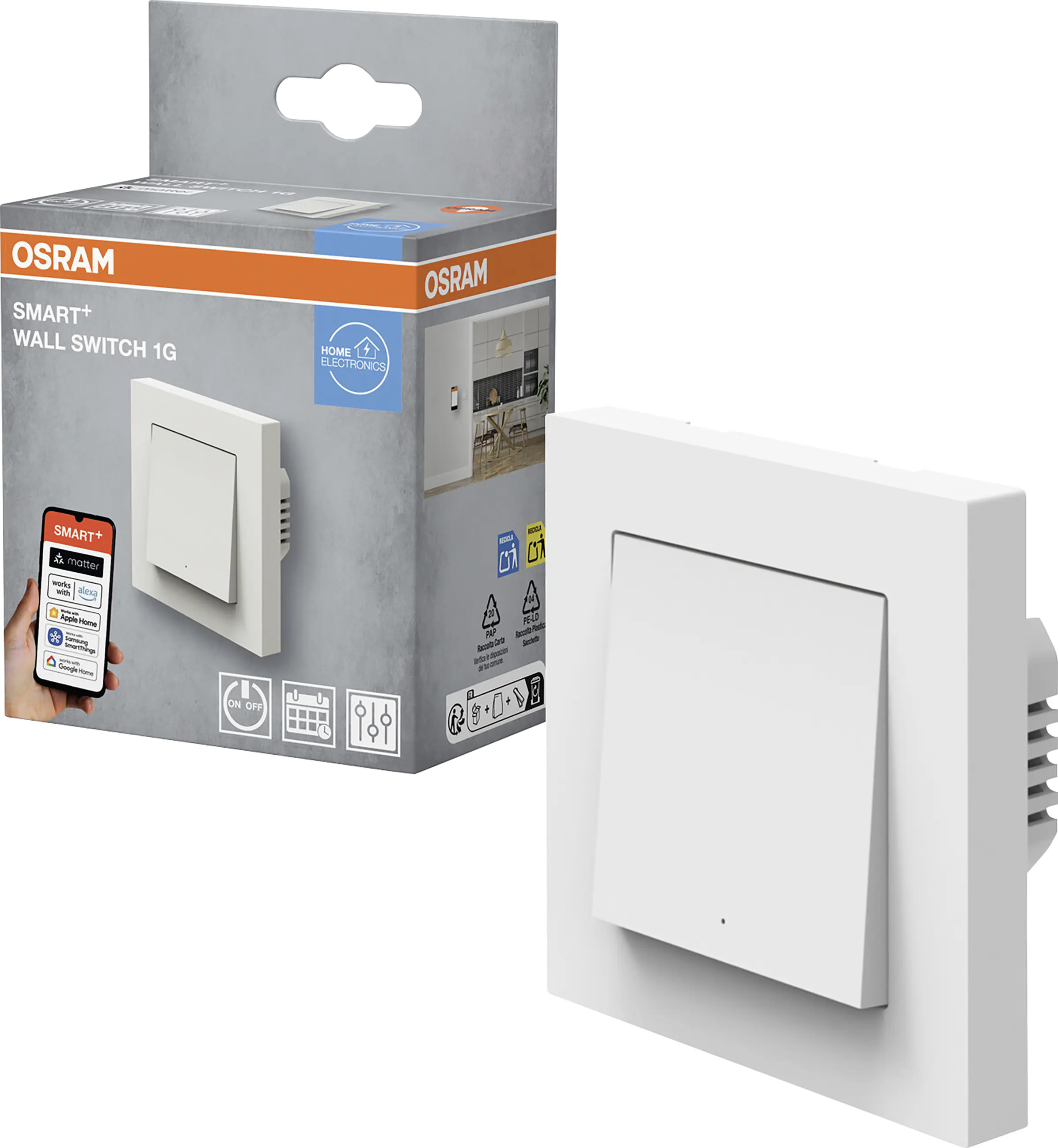 Osram Wandschalter Smart+ WiFi MATTER WALL SWITCH 1G weiß Osram Wandschalter Smart+ WiFi MATTER WALL SWITCH 1G weiß