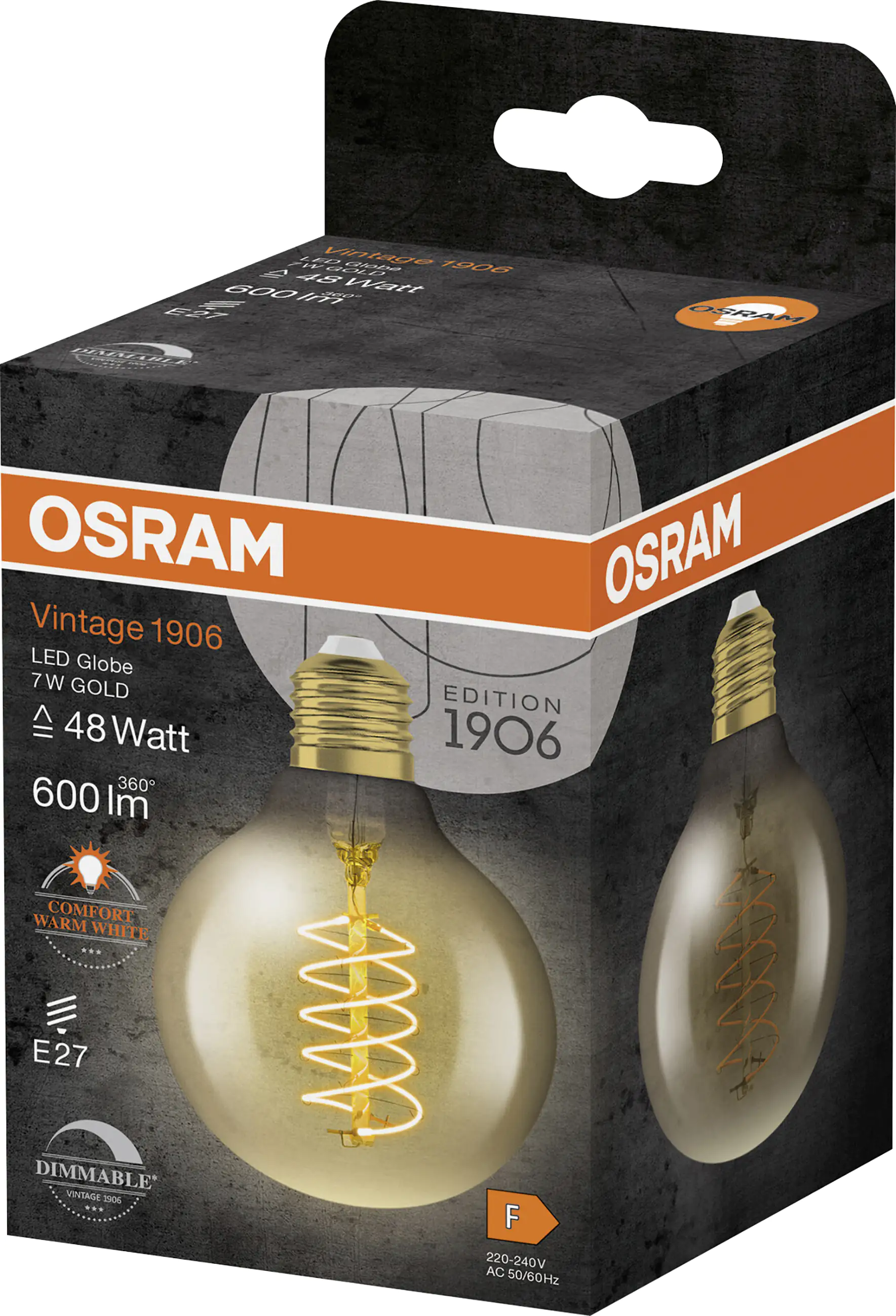 Osram LED Leuchtmittel Globe 80 E27 7 W warmweiß amber