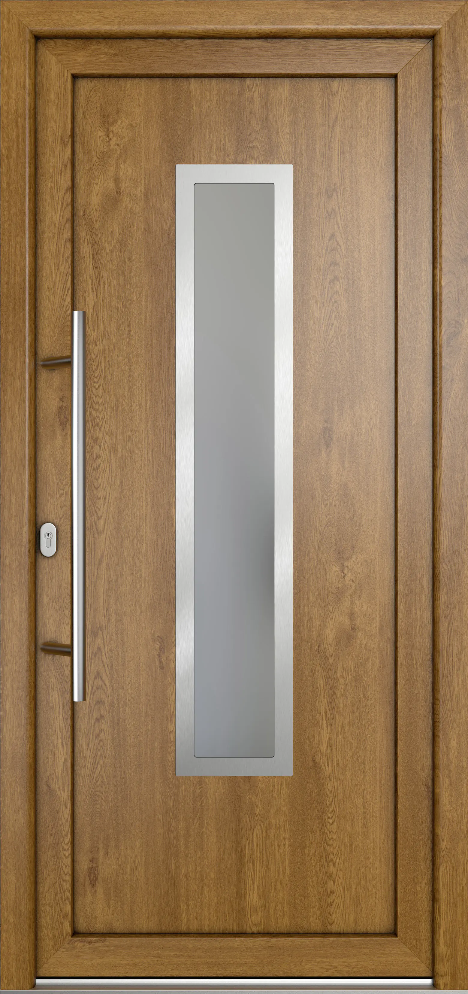 Meeth Haustür Signum Pro PVC Modell 32 98 x 200 cm DIN Links weiß/golden oak