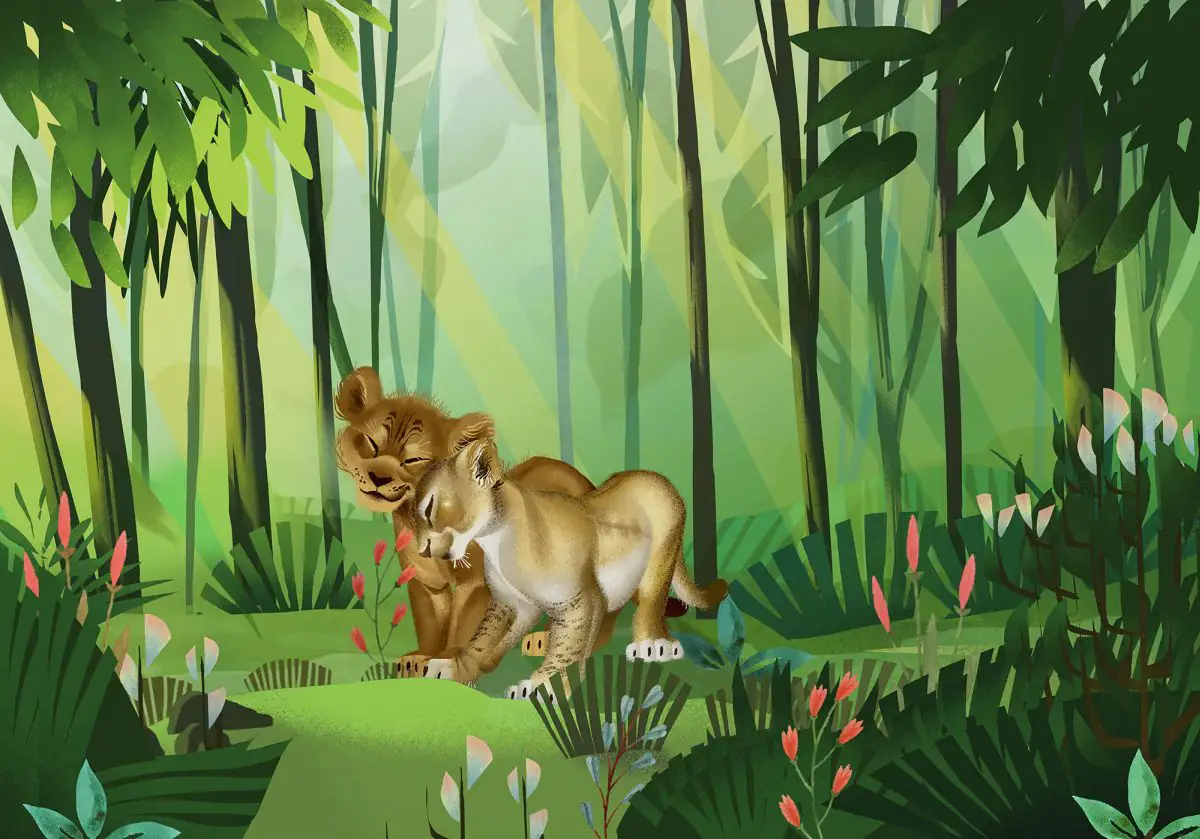 4055065510564 Komar Vlies Fototapete Lion King Love 400 x 280 cm