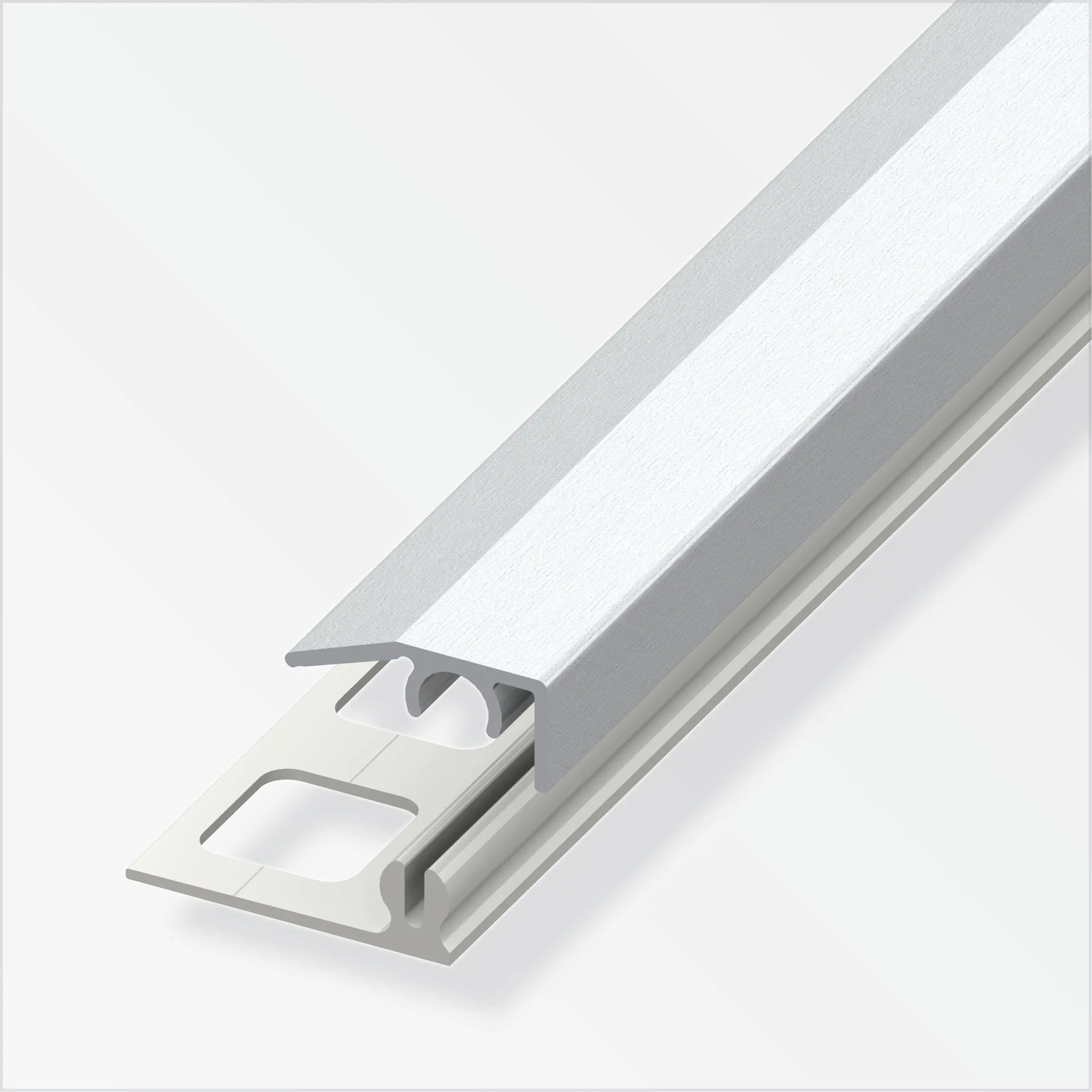 alfer Abschluss-Profil, 8,5 mm 2 m, 19.5 x 7 mm Alu Edelstahl Optik