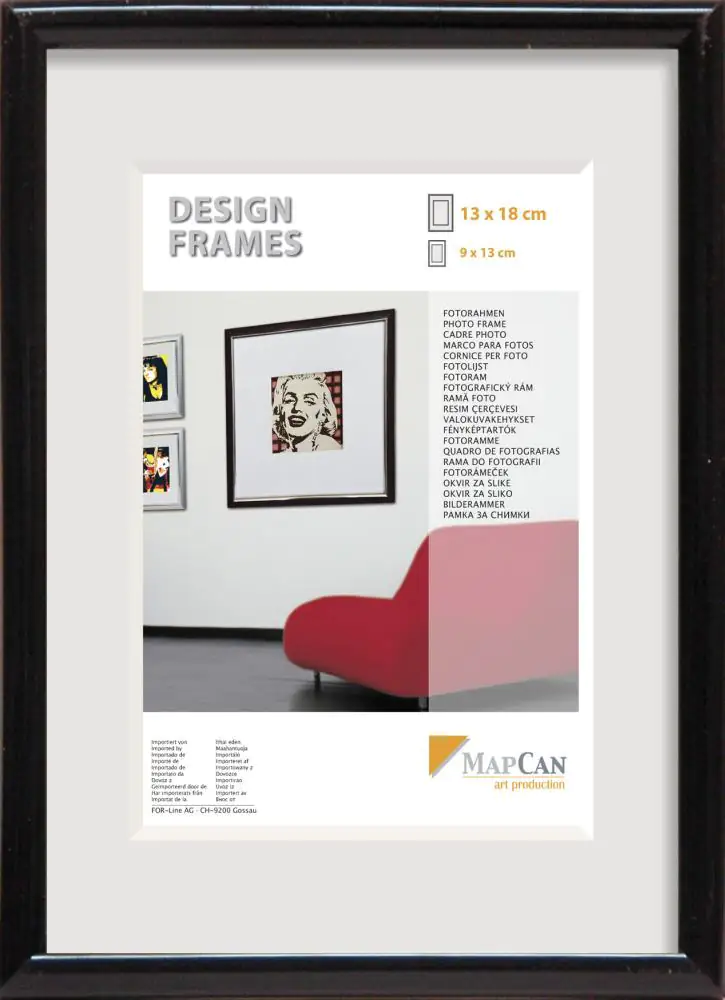 Kunststoff Bilderrahmen Design Frames schwarz, 30 x 40 cm
