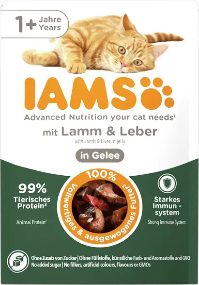 Iams Advanced Nutrition Katzennassfutter Adult 85 g Lamm & Leber 