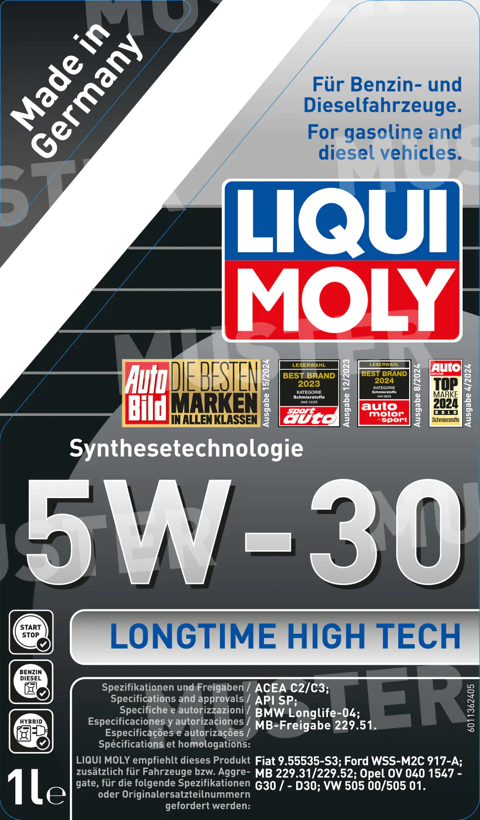 Liqui Moly Motoröl Longtime High Tech SAE 5W-30 1 L
