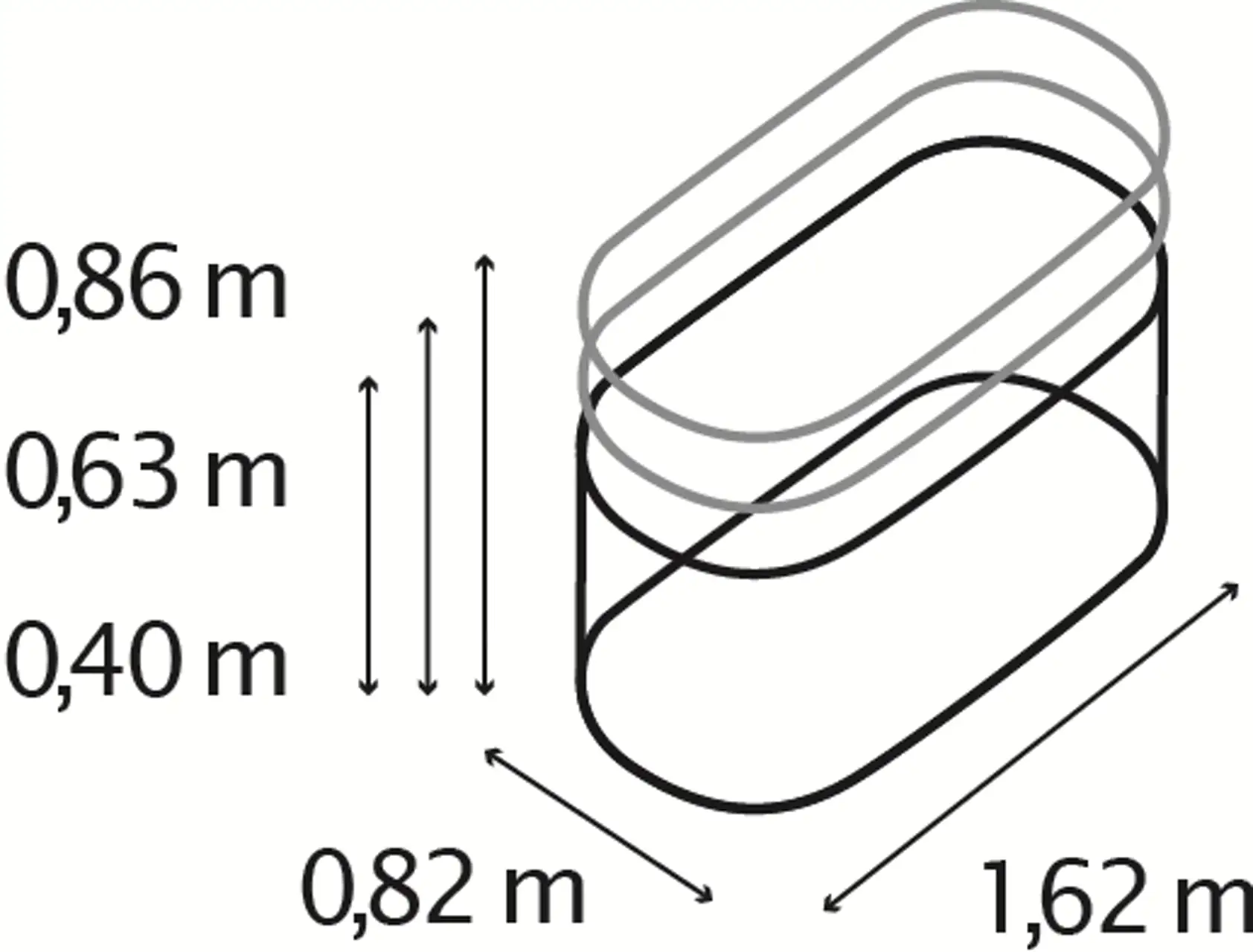 Vitavia Hochbeet Terra Basic 82 x 162 x 86 cm aluminium