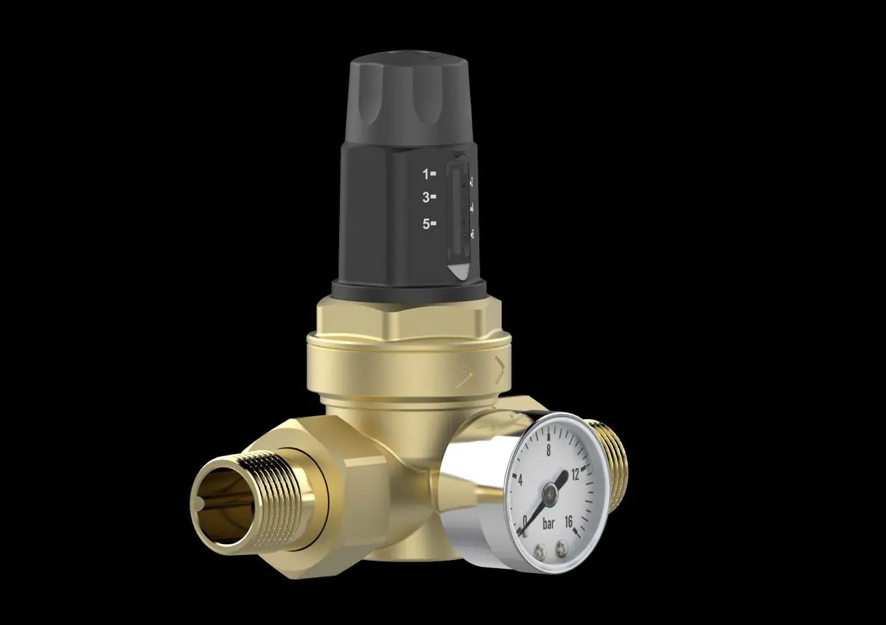 Aqmos Druckminderer für Hauswasserinstallation mit Manometer voreinstellbar 25,4 mm (1") 