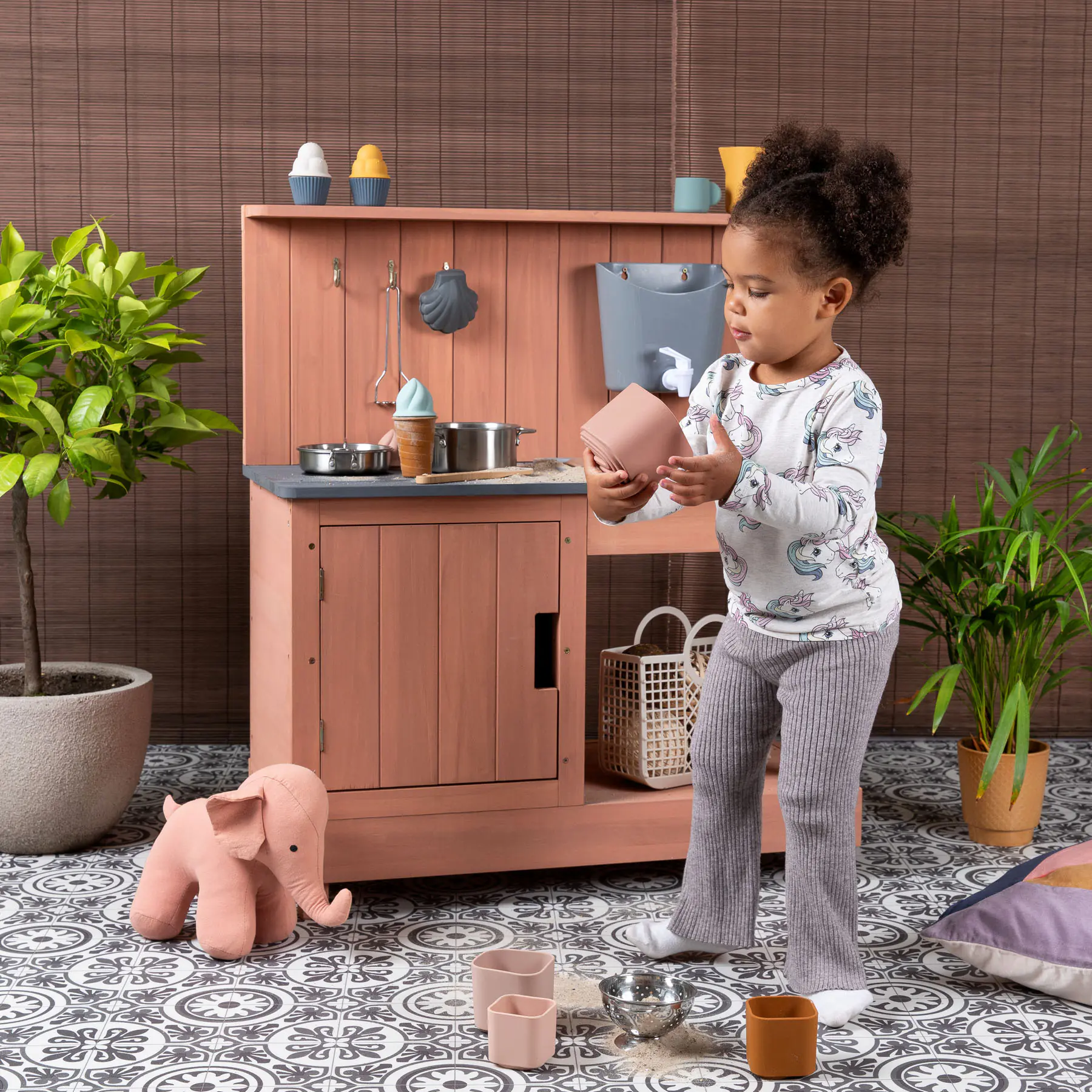 Muddy Buddy Matschküche Mud Expert puderrosa 80 x 40 x 90 cm