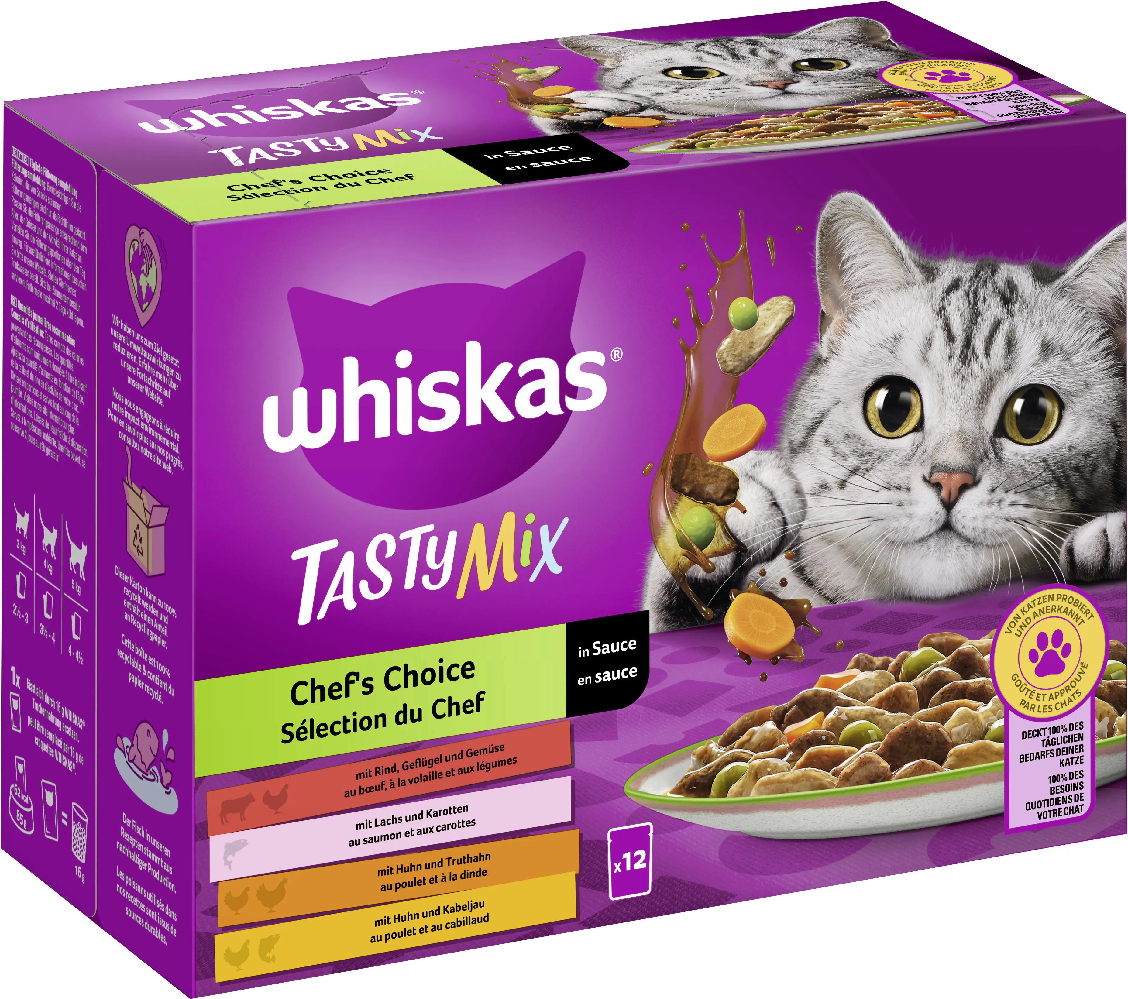 Whiskas Multipack Chefs Choice Tasty Mix Katzenfutter 12 x 85 g