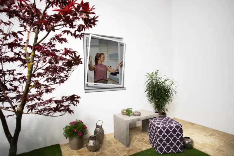 Primaster Fliegenschutz-Teleskopfenster 130 x 150 cm weiß/weiß kürzbar