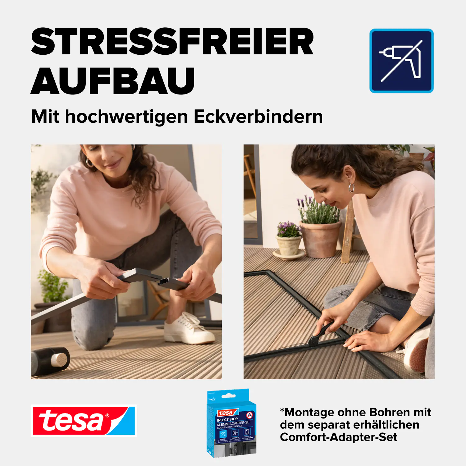 tesa Fliegengitter-Tür Comfort Alurahmen 100 x 220 cm weiß