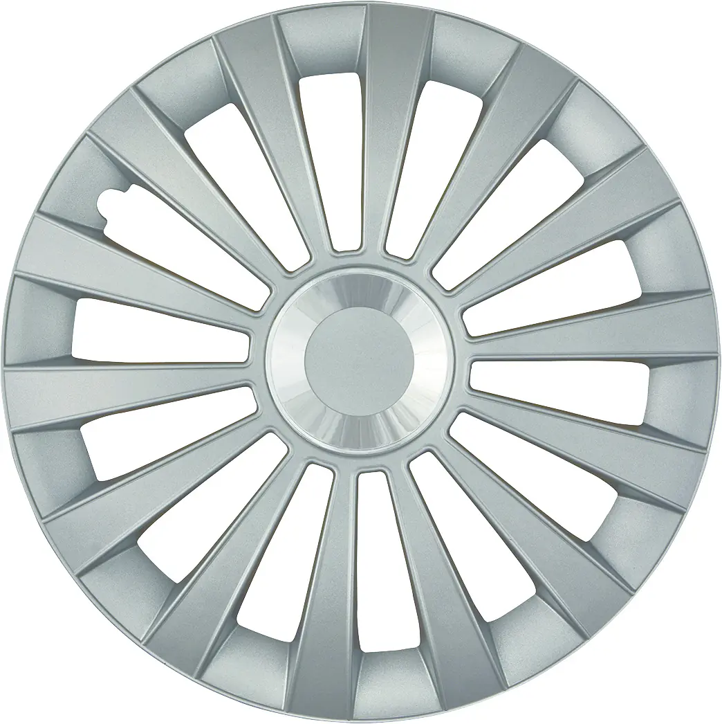 Cartrend Radzierblenden Meridian 38 cm (15 Zoll) silber 4 Stück